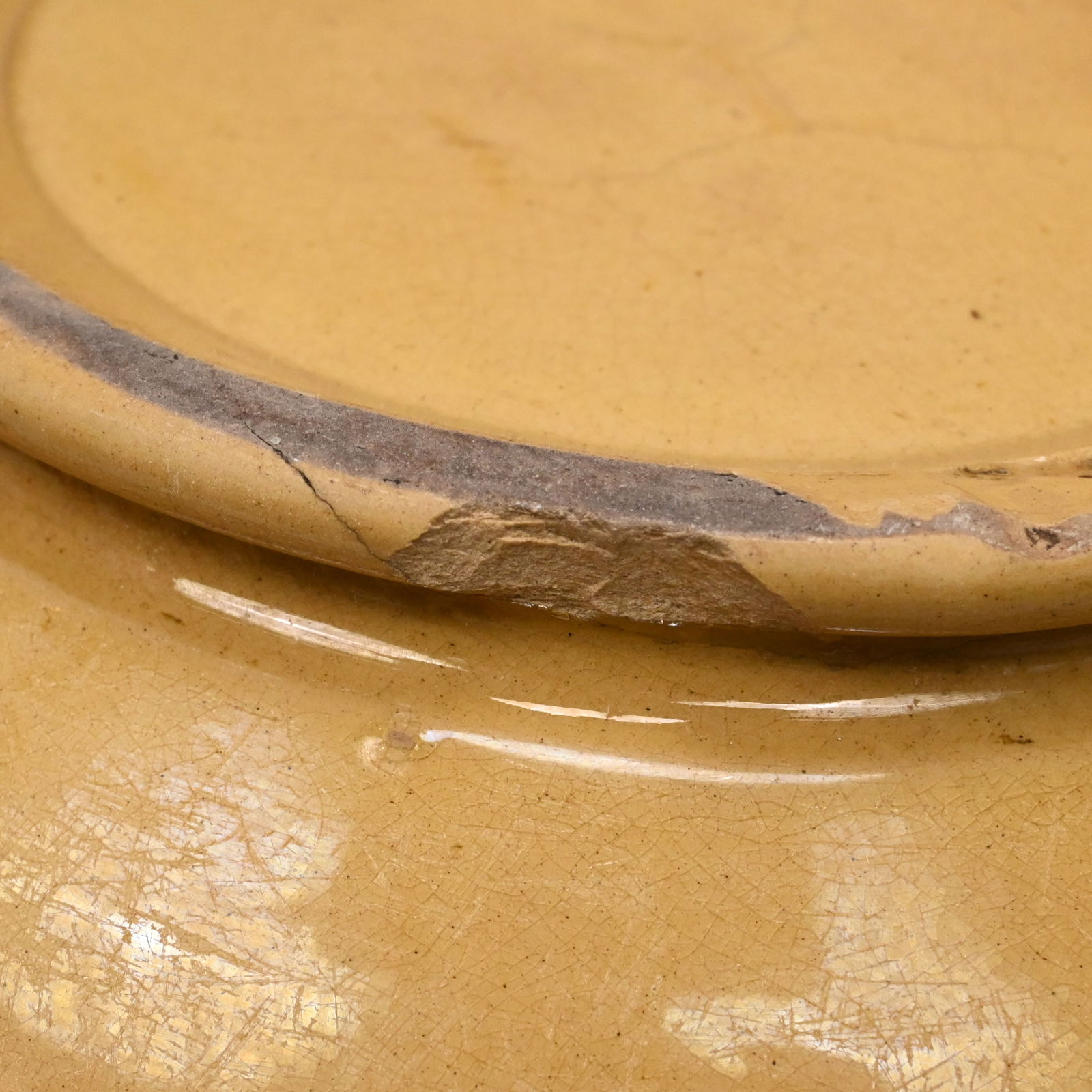 Yellowware Dendritic Mochaware Jug & Bowl - 8