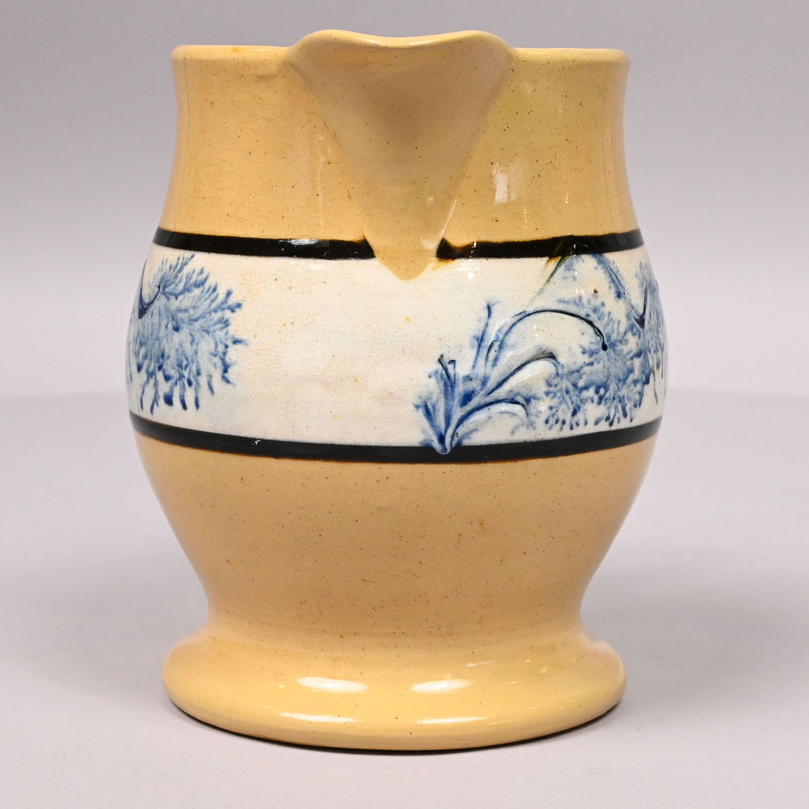 Yellowware Dendritic Mochaware Jug & Bowl - 10