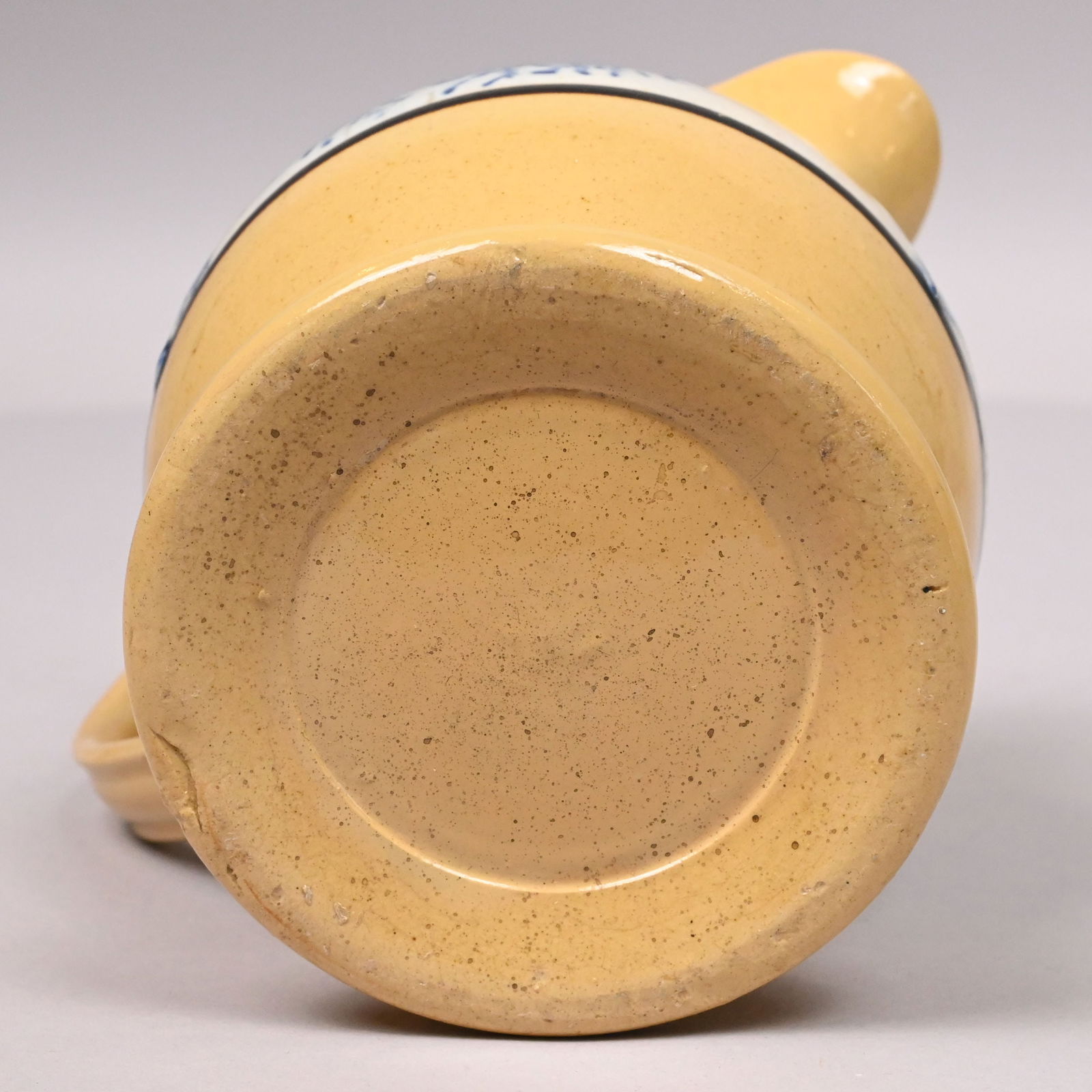 Yellowware Dendritic Mochaware Jug & Bowl - 14