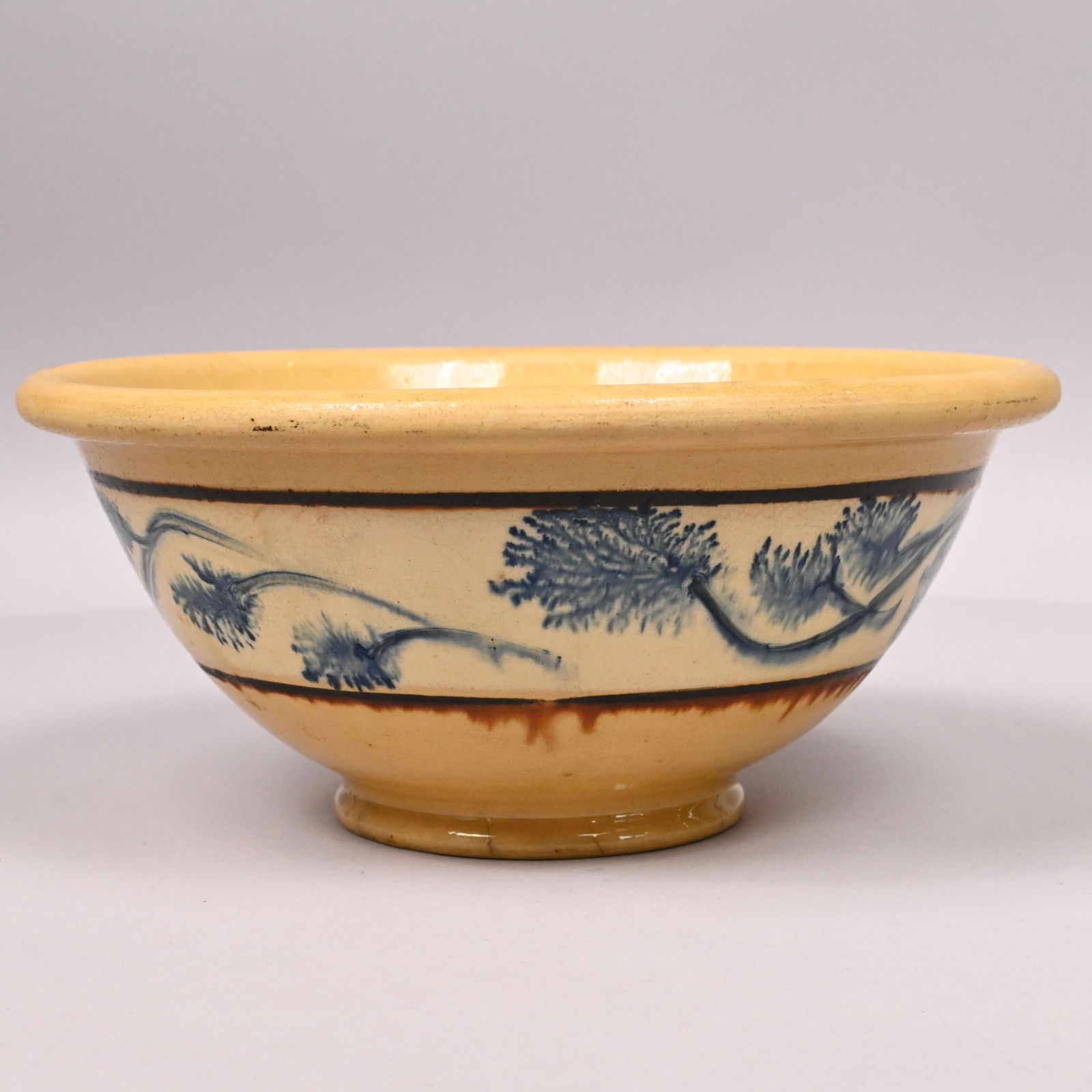 Yellowware Dendritic Mochaware Jug & Bowl - 2