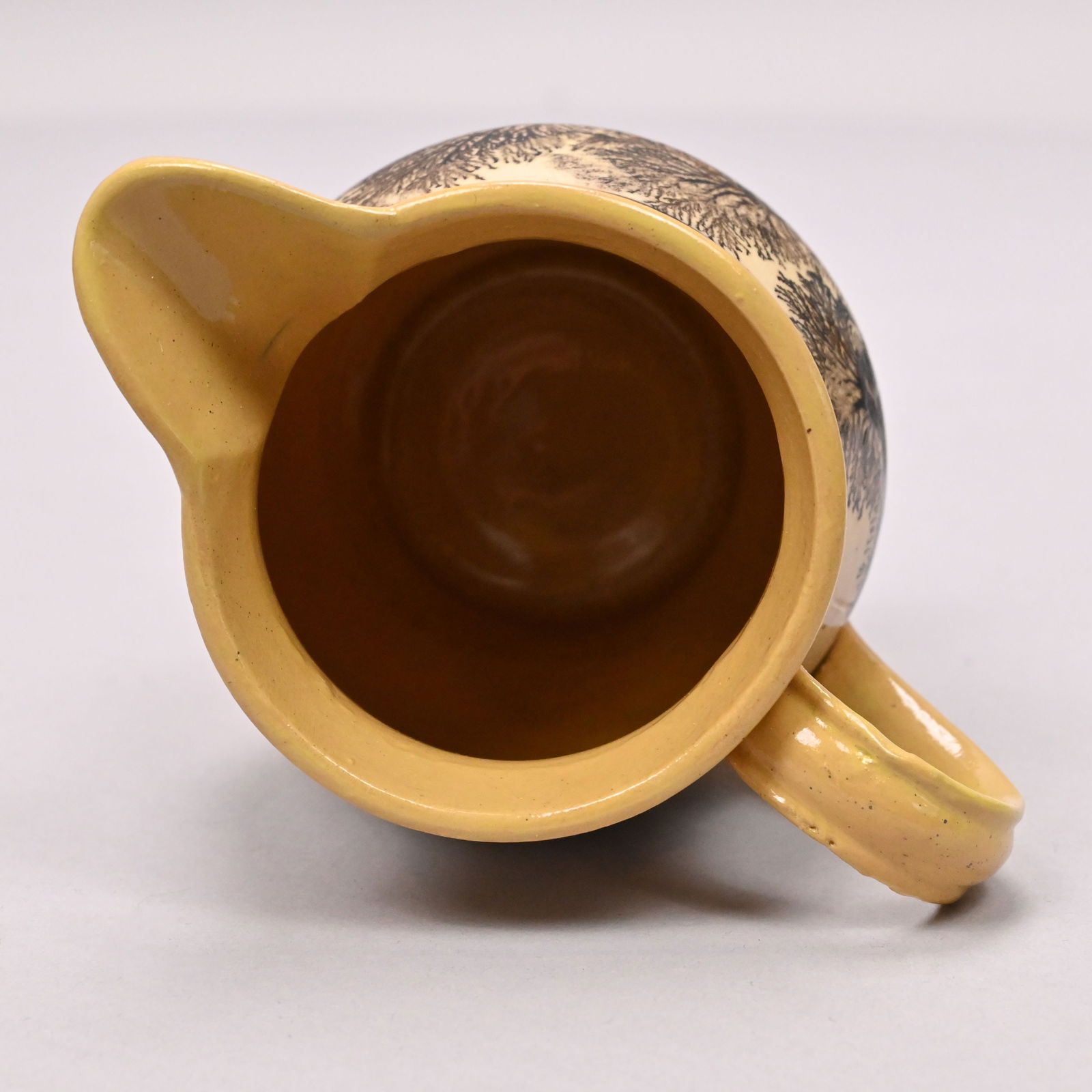 Four Yellowware Slip-Banded Mochaware Mugs&Pitcher - 18