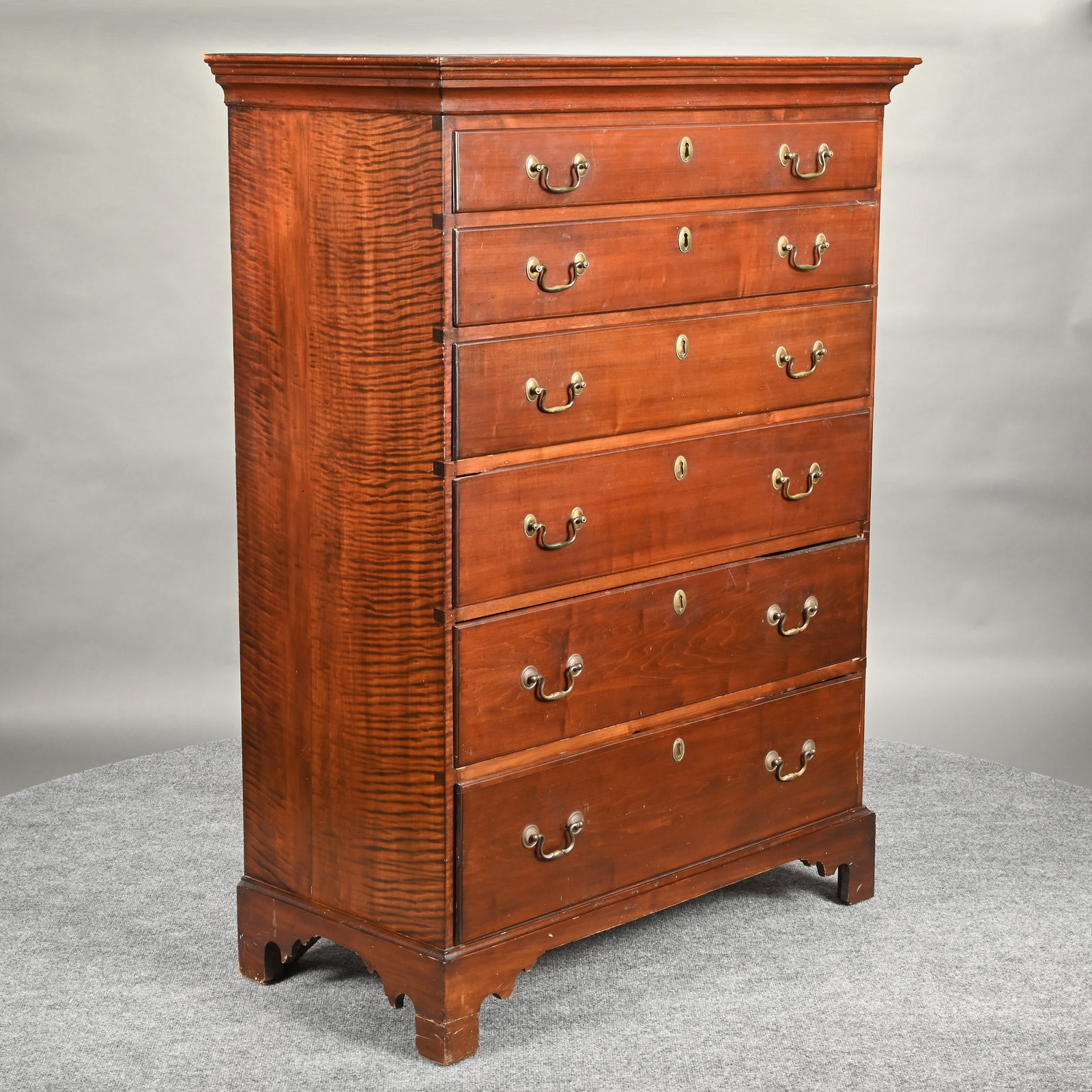 New England Chippendale Maple Tall Chest (1 of 10)