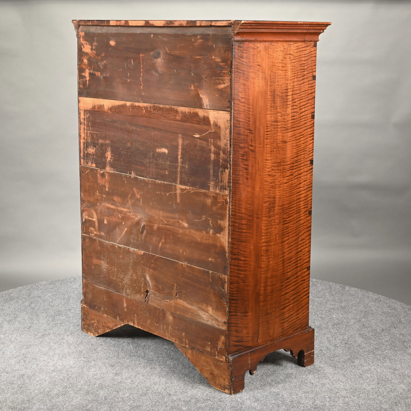New England Chippendale Maple Tall Chest - 7