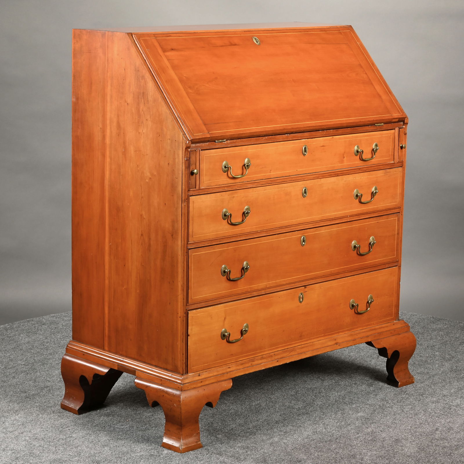 Connecticut Chippendale Inlaid Cherry Desk (1 of 12)