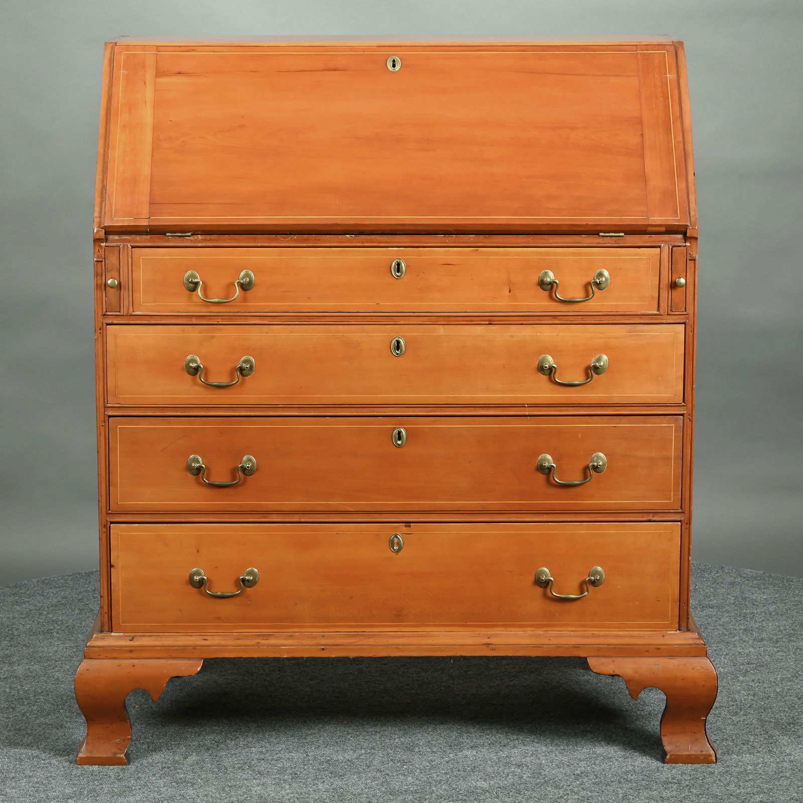 Connecticut Chippendale Inlaid Cherry Desk - 2