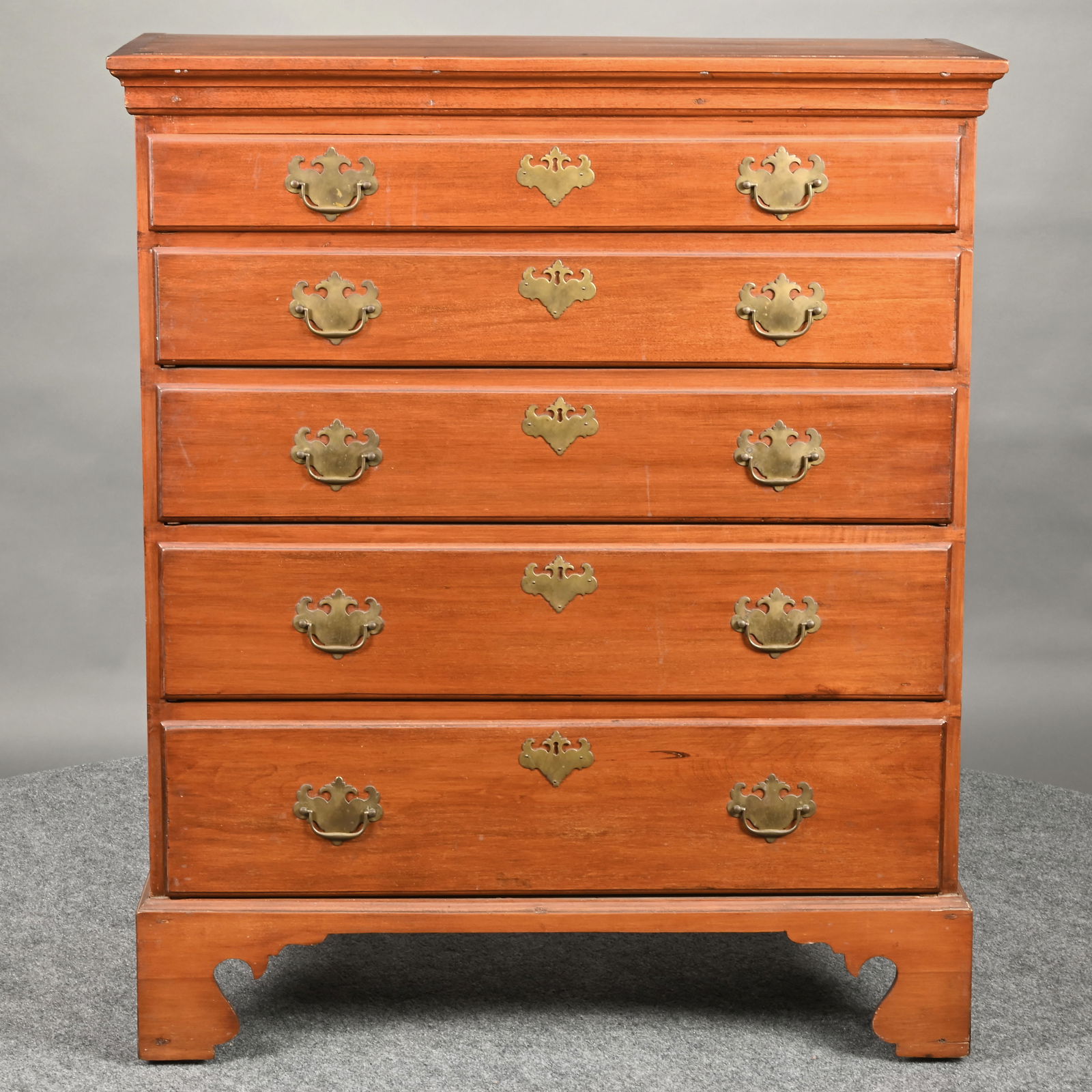 New England Chippendale Maple Chest - 2