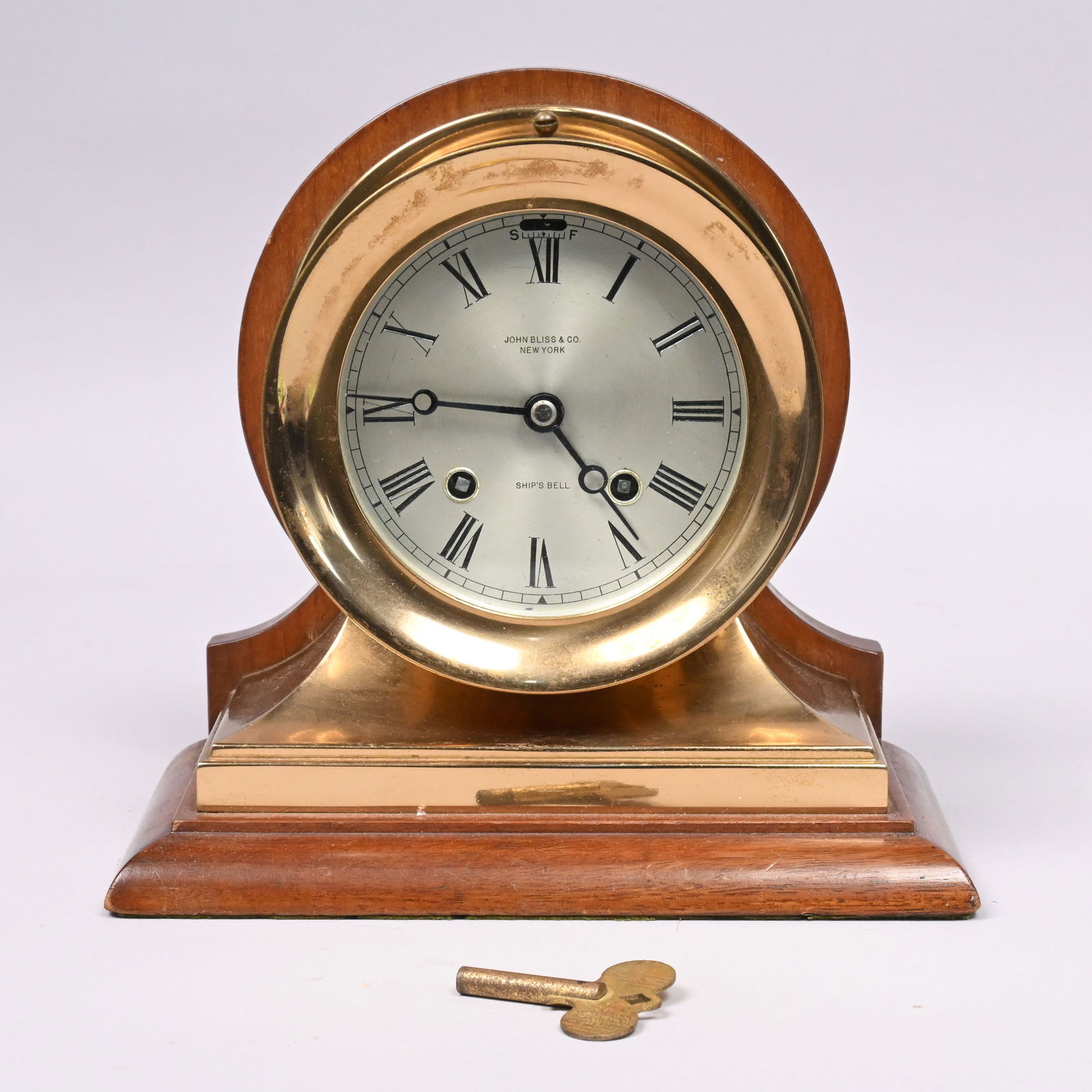 John Bliss & Co. Brass Chelsea Ship's Bell Clock (1 of 8)