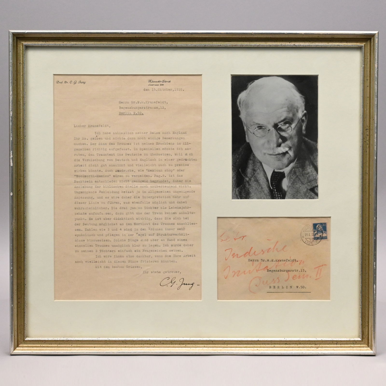 Carl G. Jung Letter to Wolfgang Muller Kranefeldt (1 of 7)