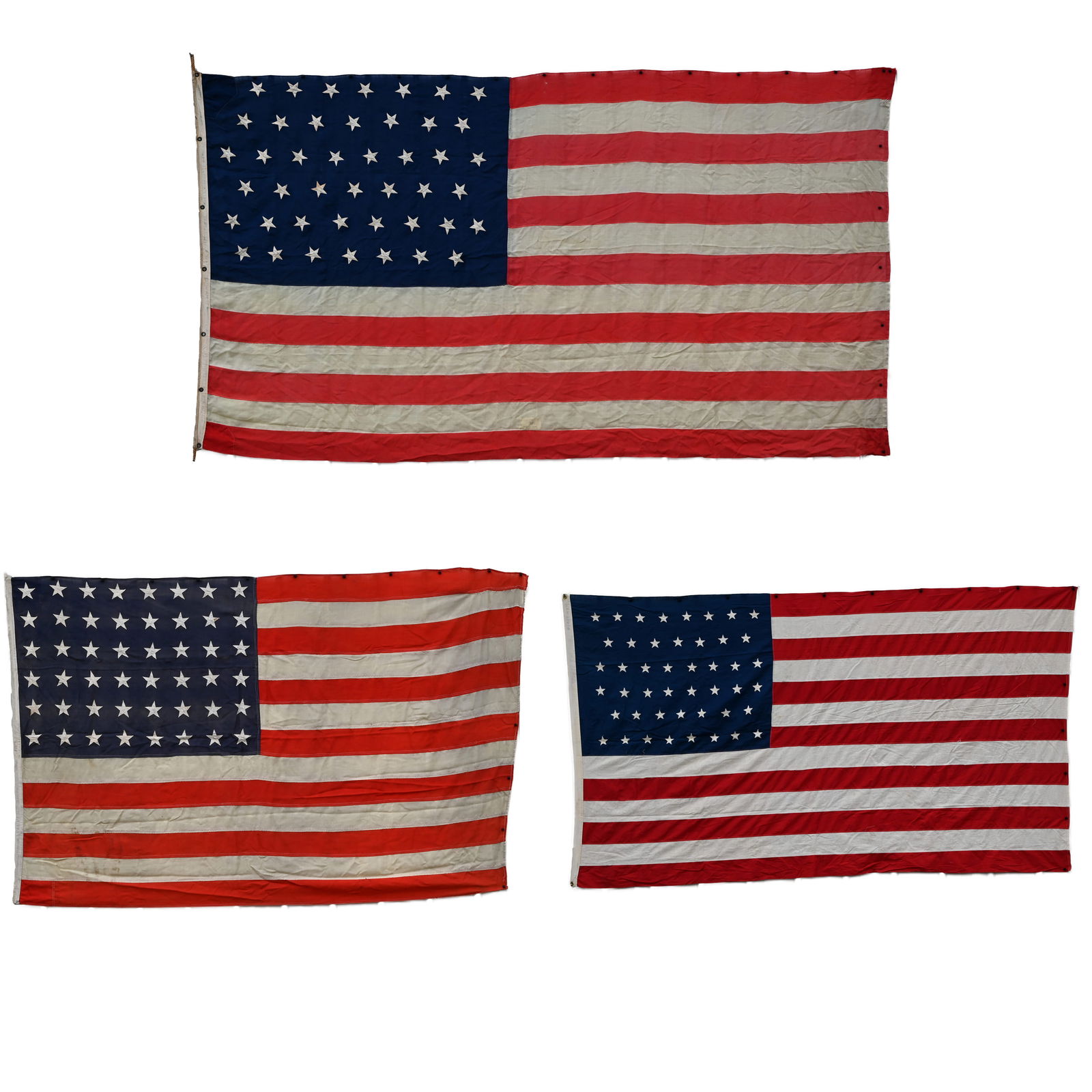 Three US 44, 46 & 48-Star Flags & a Banner (1 of 20)