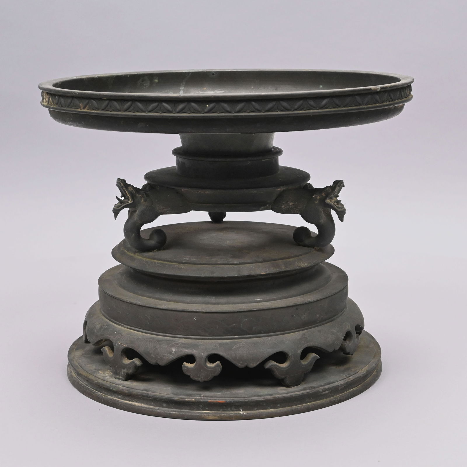 Japanese Usubata Bronze Ikebana Vase (1 of 11)