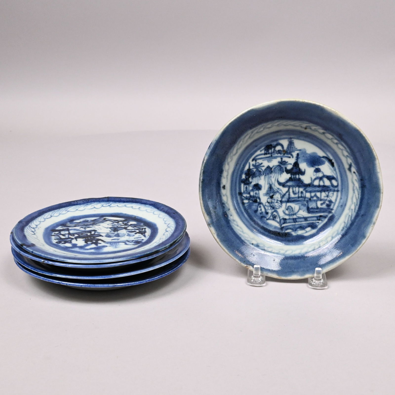 Large Group Chinese Export Porcelain Canton Plates - 13