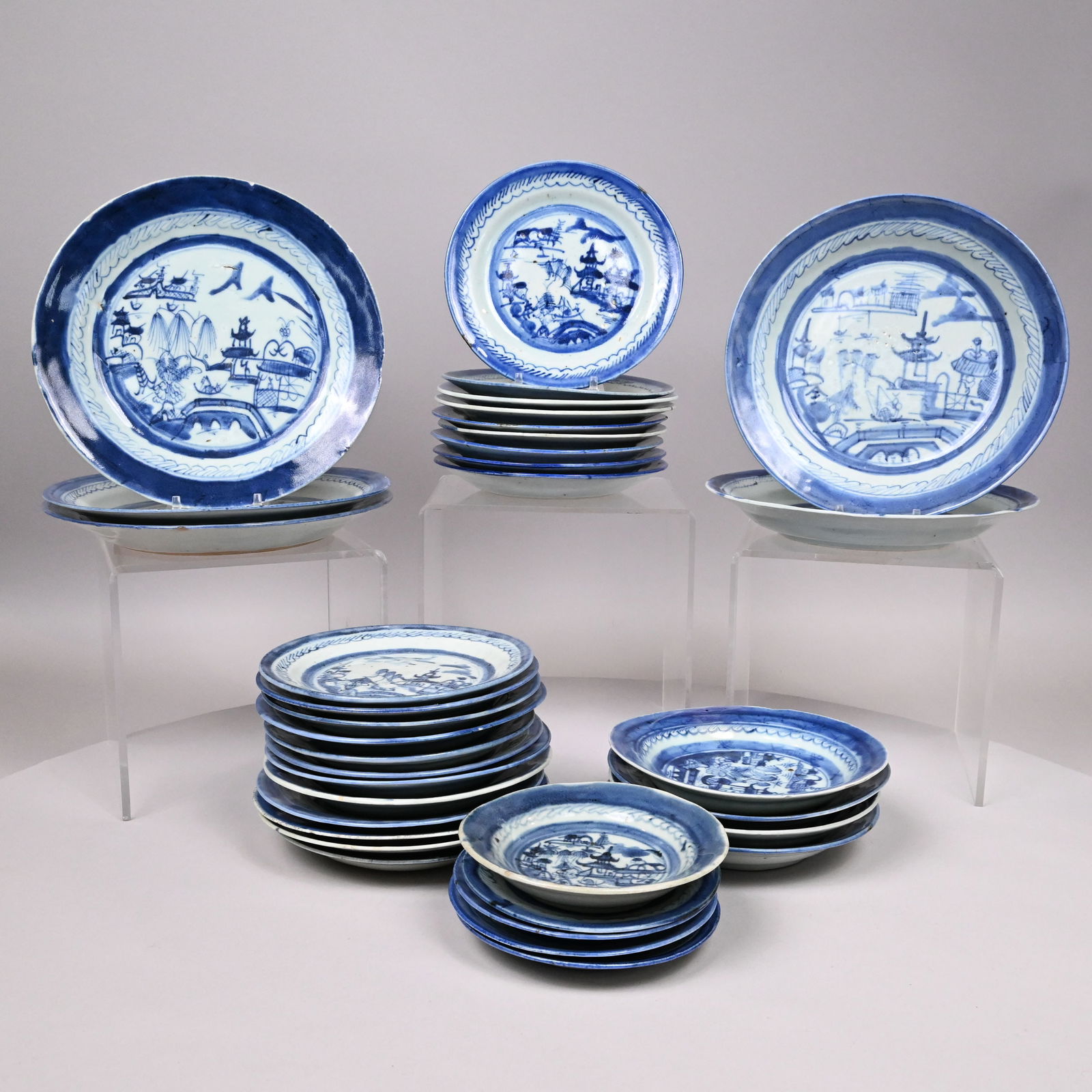 Large Group Chinese Export Porcelain Canton Plates (1 of 14)