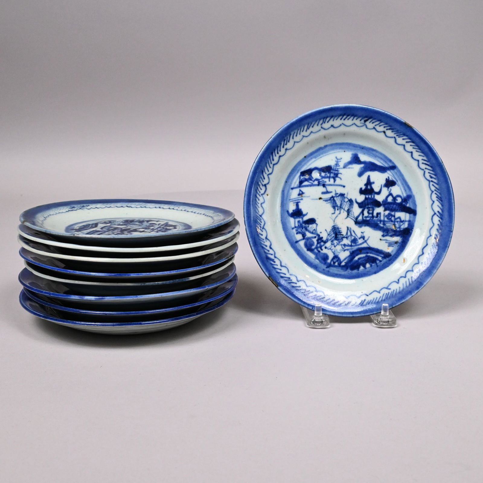 Large Group Chinese Export Porcelain Canton Plates - 2