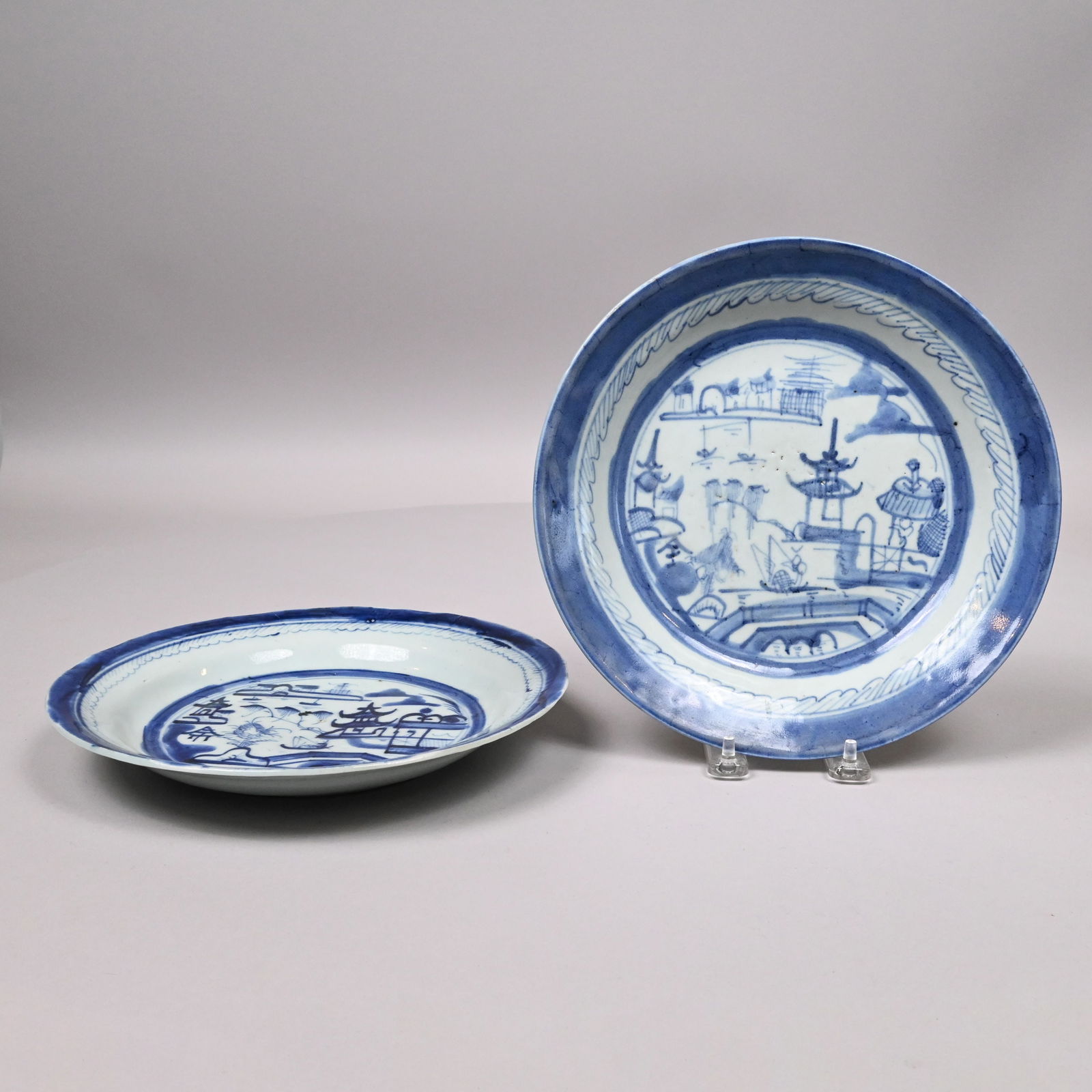 Large Group Chinese Export Porcelain Canton Plates - 7