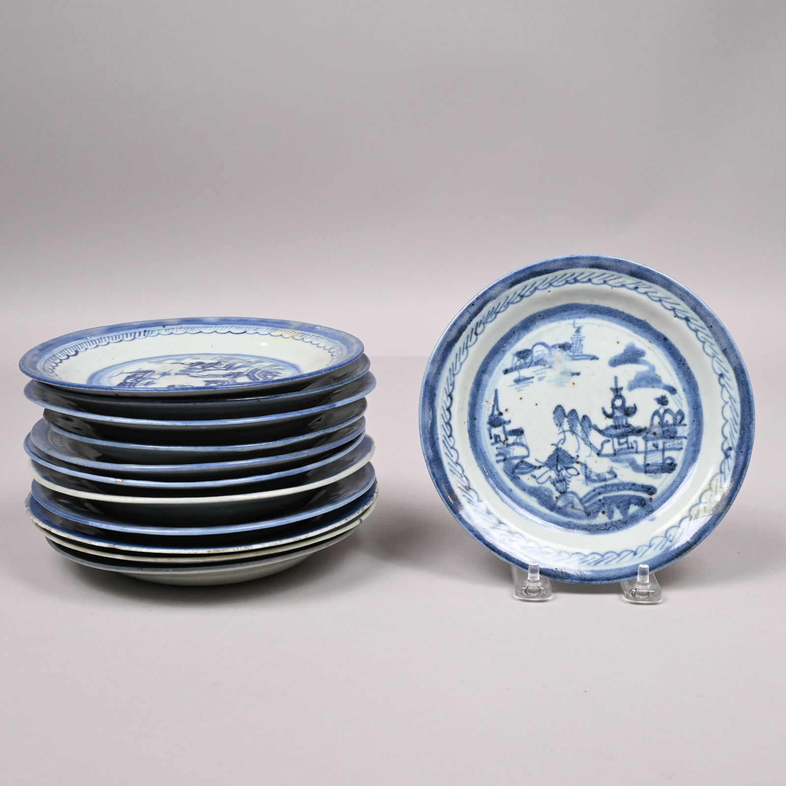 Large Group Chinese Export Porcelain Canton Plates - 9