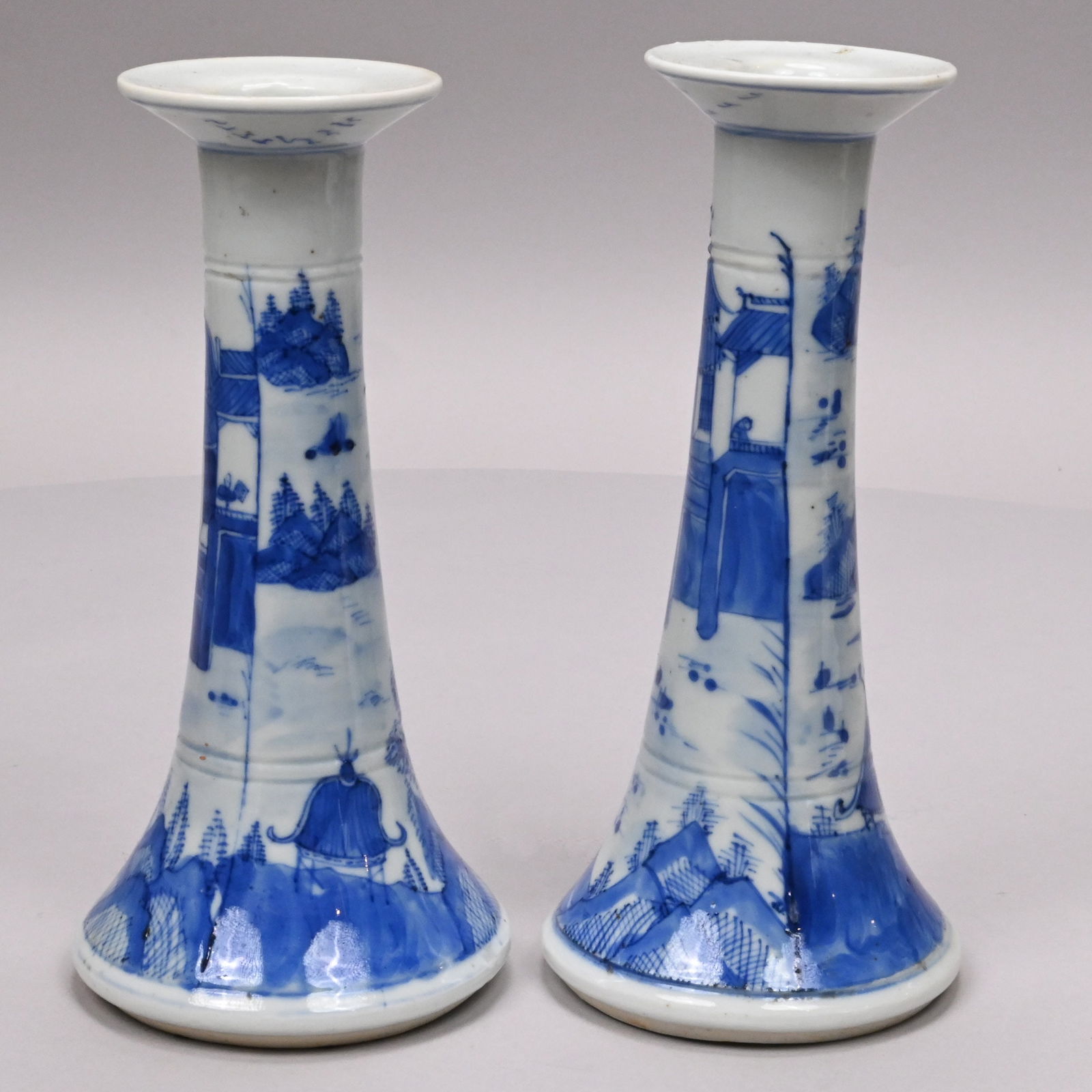 Pair Chinese Export Porcelain Nanking Candlesticks - 2