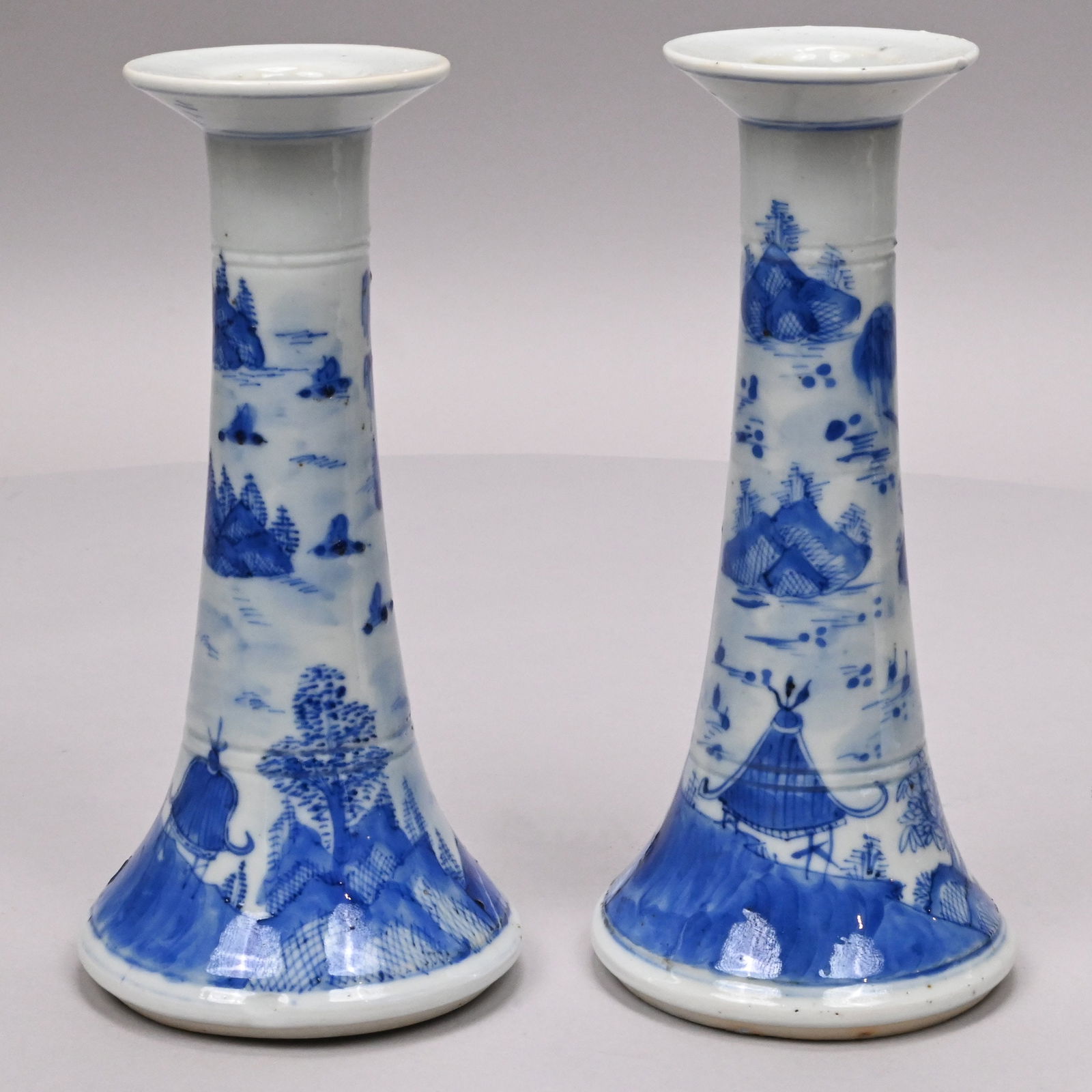 Pair Chinese Export Porcelain Nanking Candlesticks - 3