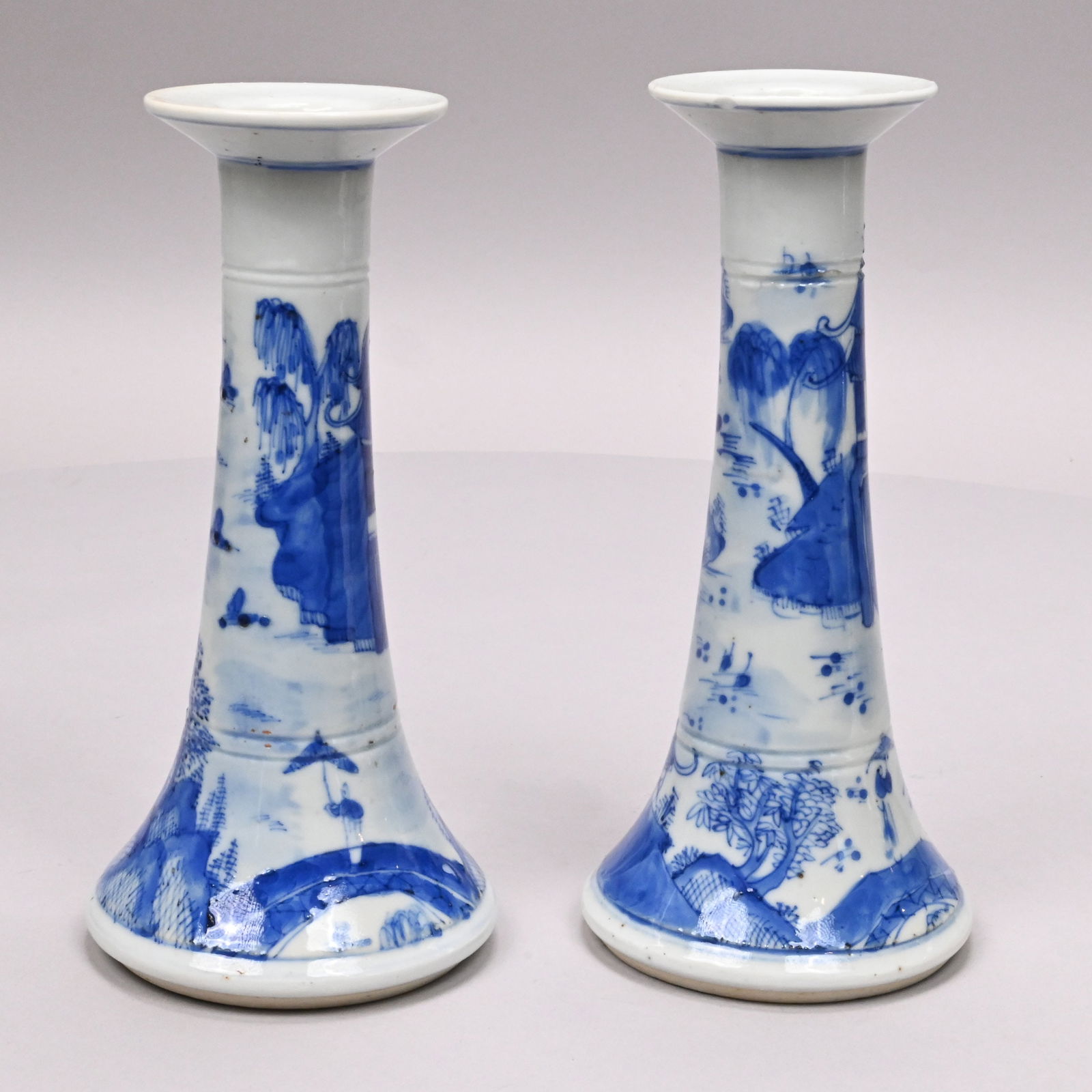 Pair Chinese Export Porcelain Nanking Candlesticks - 4