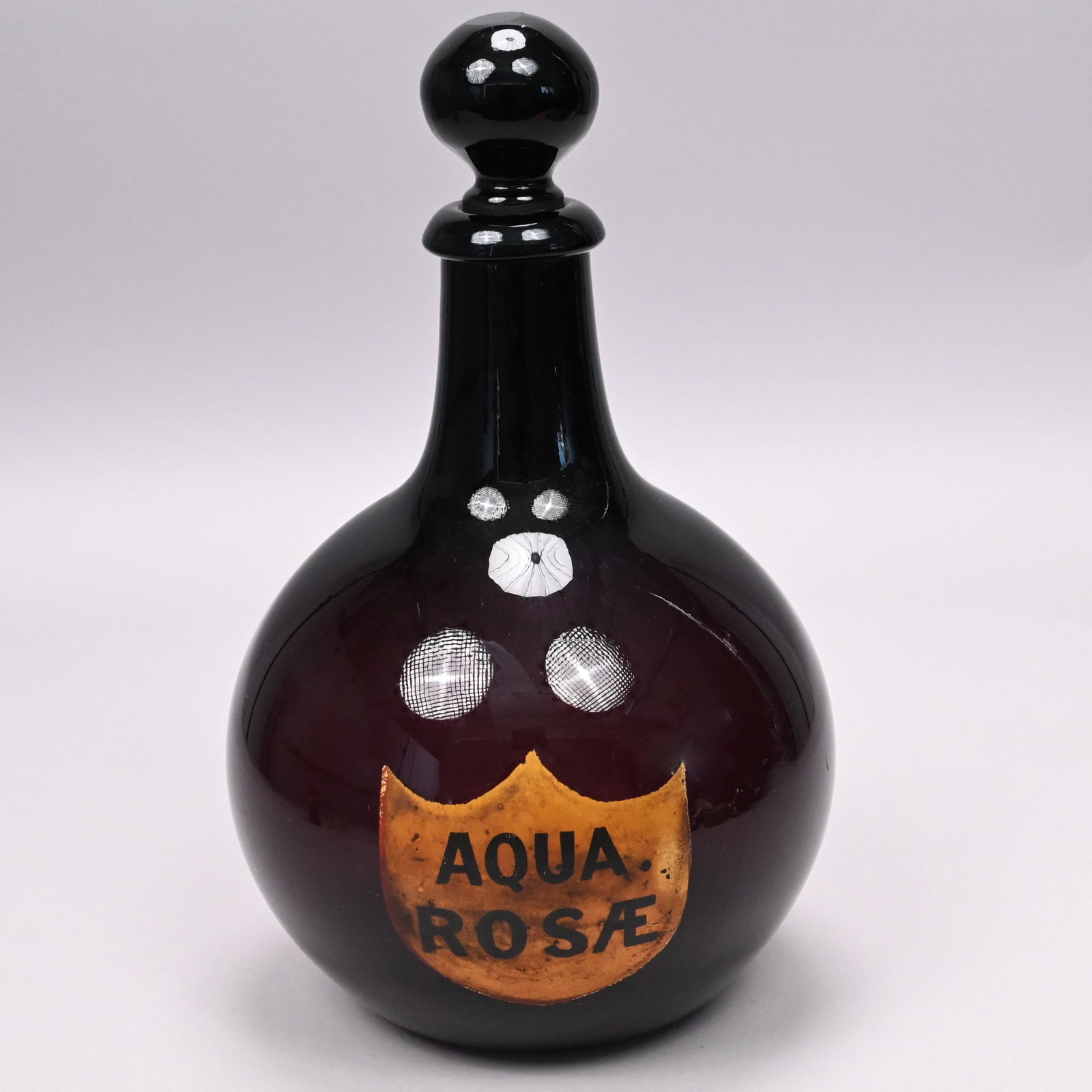 Apothecary Blown Amethyst Glass Rose Water Bottle (1 of 9)