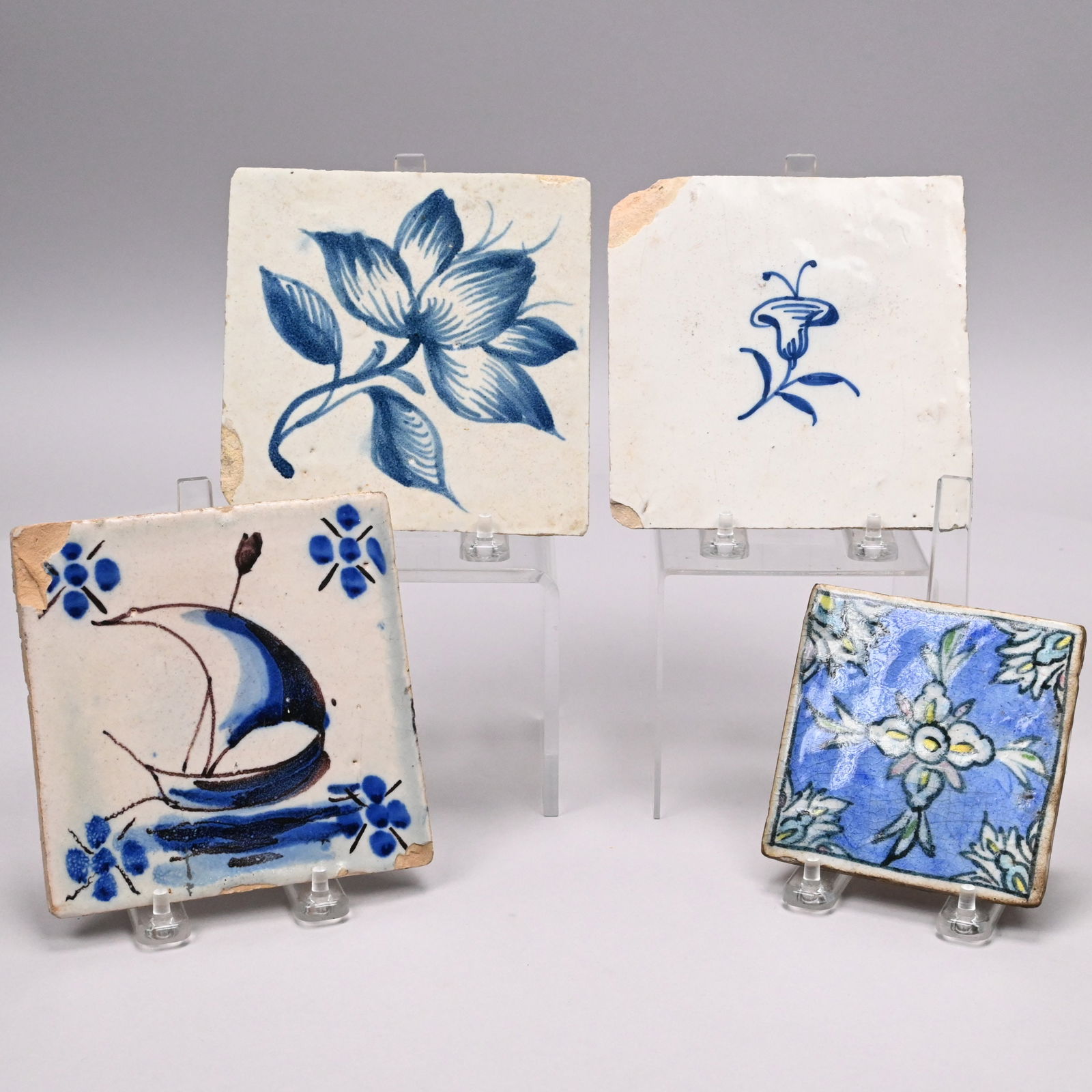 Three Dutch Delft Tiles and an Armenian Tile (1 of 9)