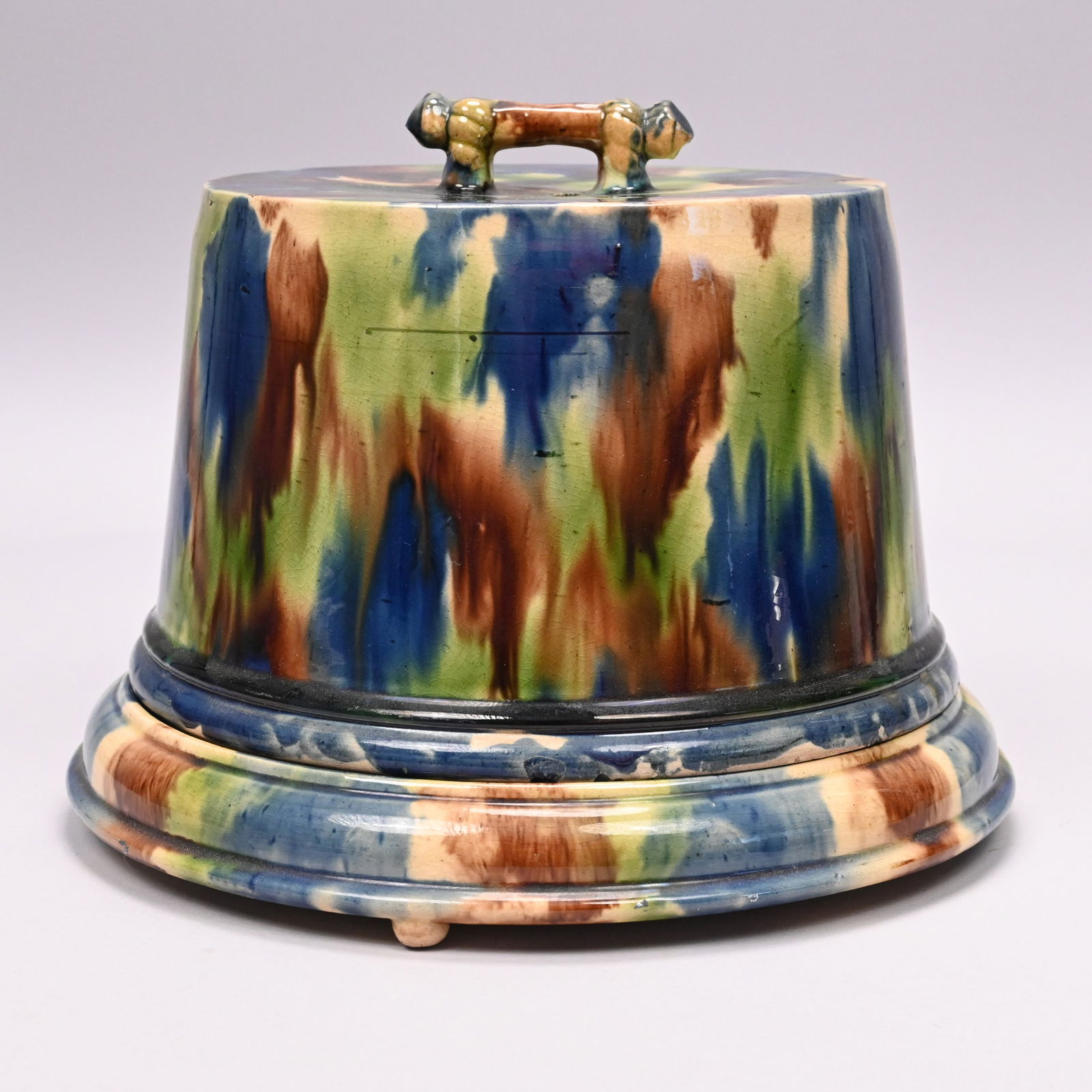 Scottish Glazed Yellow Ware Cheese Dish - 3