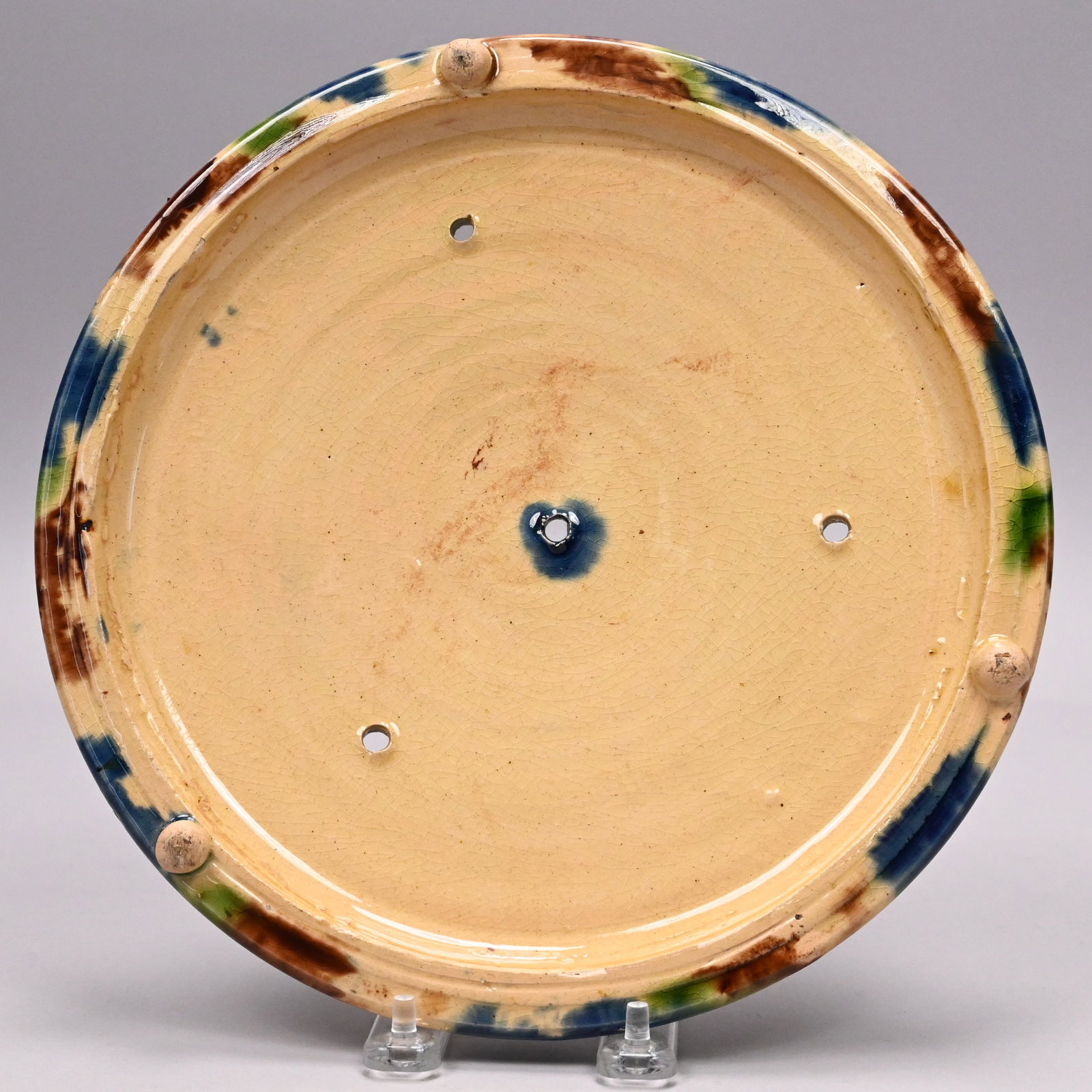 Scottish Glazed Yellow Ware Cheese Dish - 7