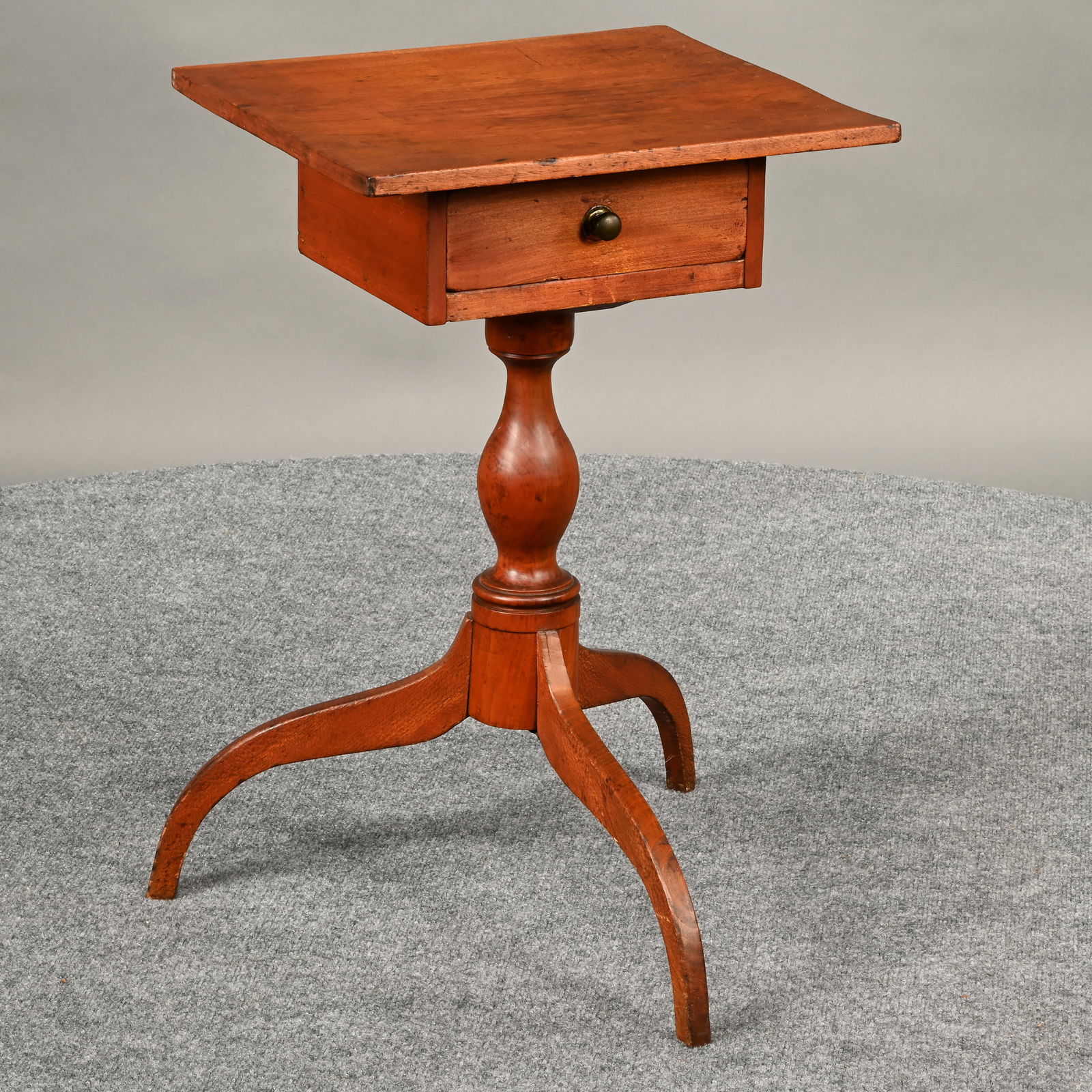 Federal Cherry & Butternut Candlestand with Drawer (1 of 9)