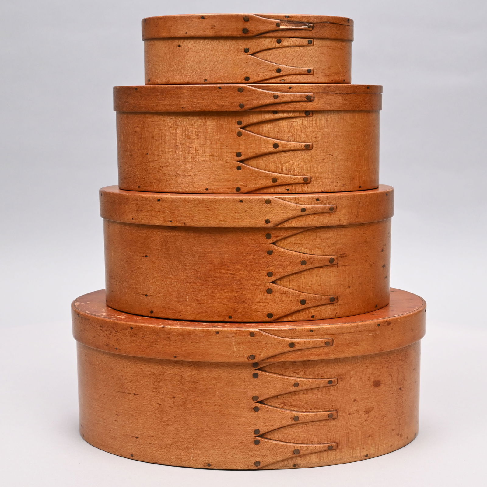 Set Four Shaker Nesting Oval Pantry Boxes & Single - 2