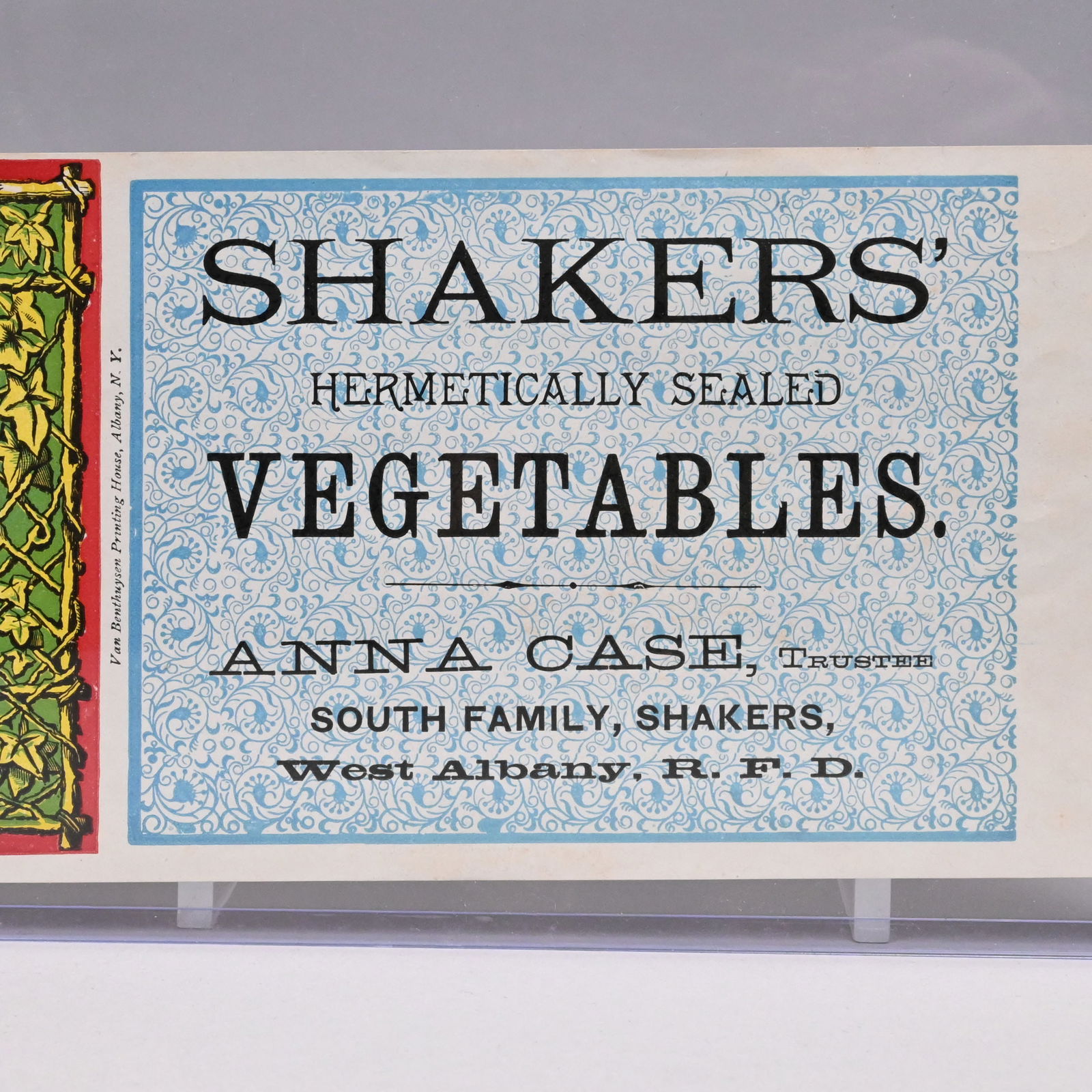 Two Shaker Paper Can Labels, Anna Case, Trustee - 4