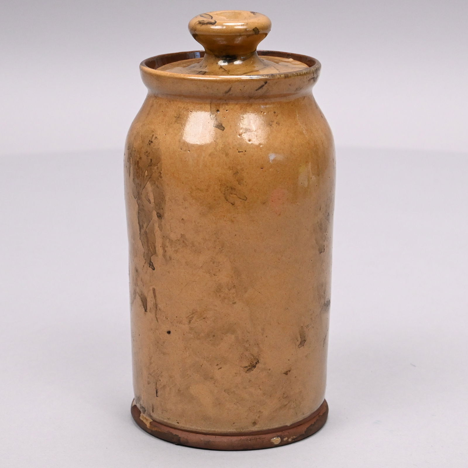 New England Redware Snuff Jar, Probably Bristol Co (1 of 9)