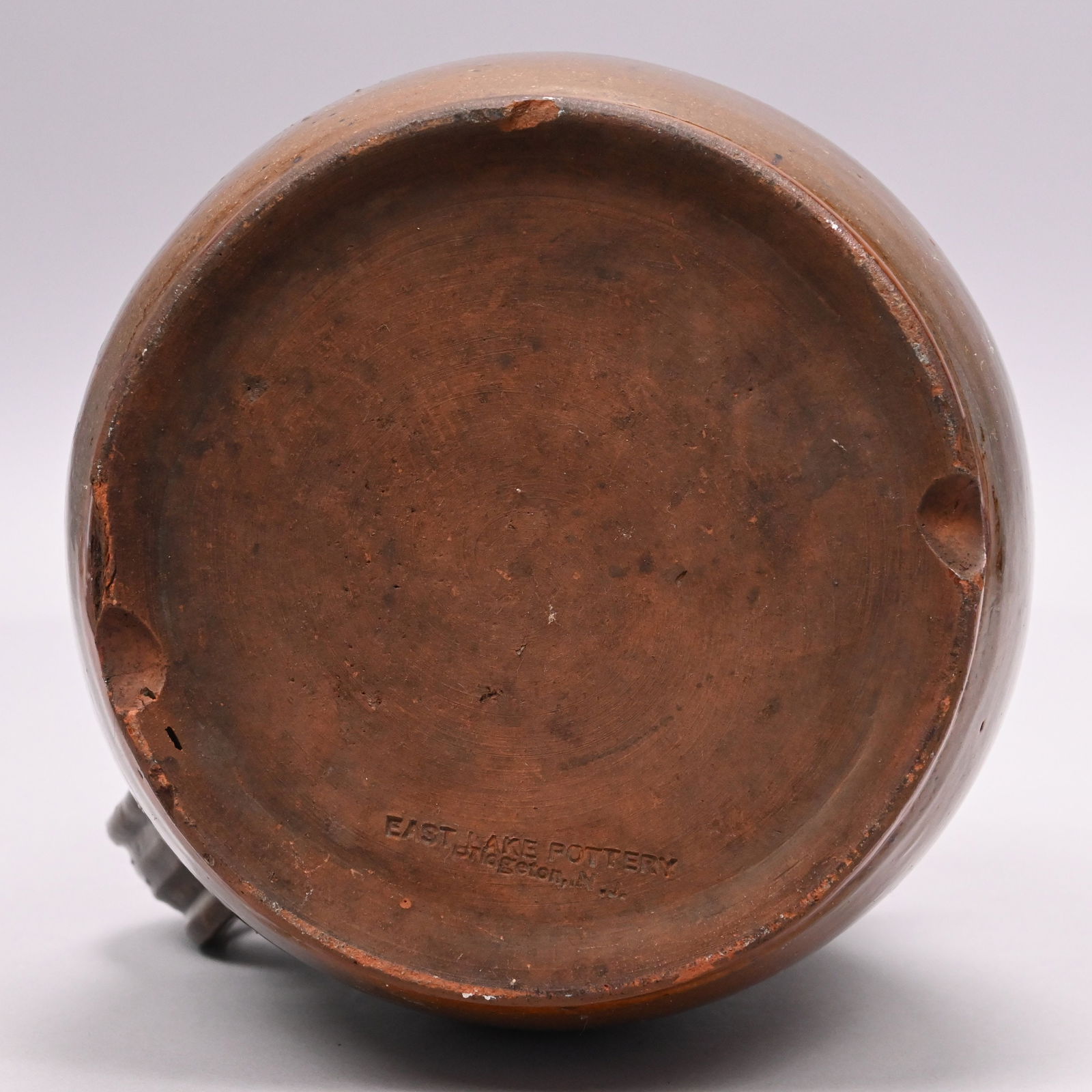 Glazed Redware Bean Pot& Yellow Ware Mochaware Jar - 7