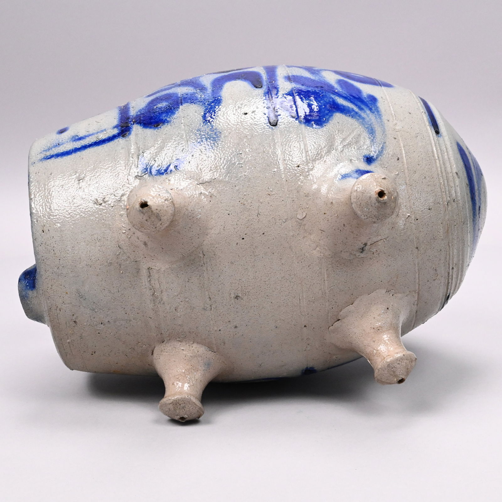 German Saltglaze Stoneware 'Blind Pig'/ Footed Keg - 8
