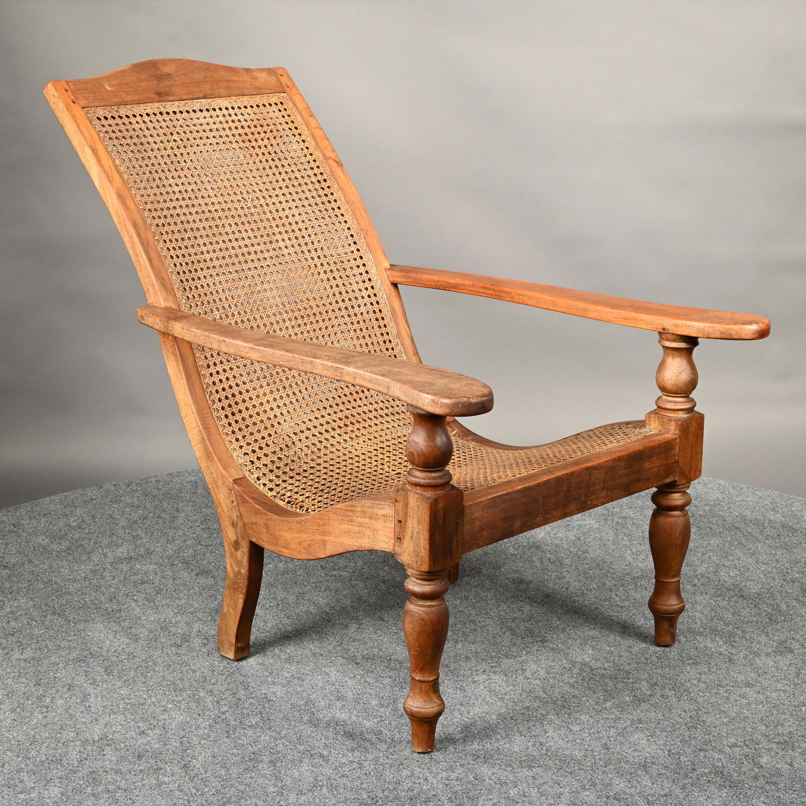 Anglo Indian Teak and Cane Plantation Chair (1 of 9)