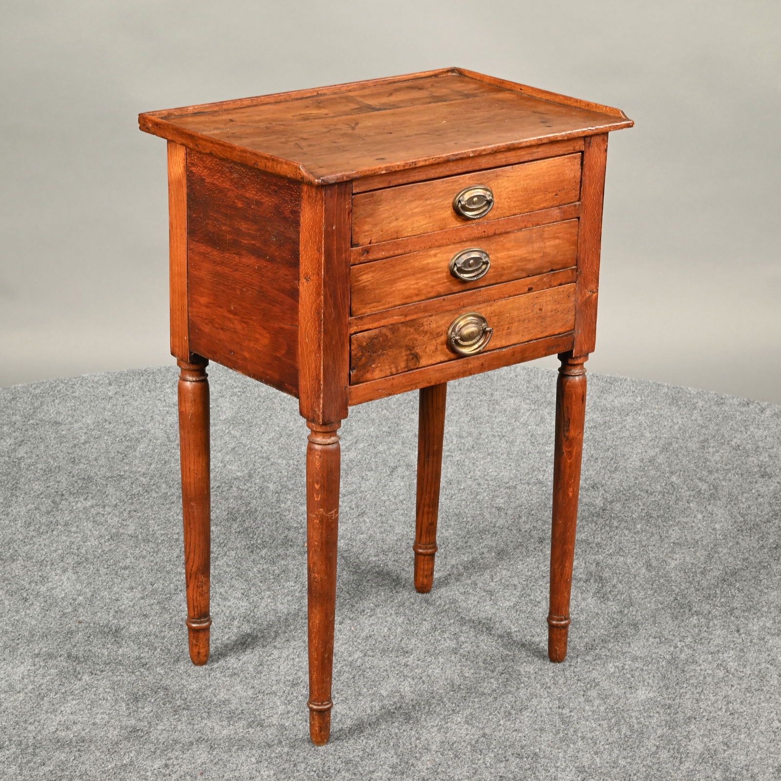 French Provincial Three-Drawer Walnut Work Table (1 of 10)