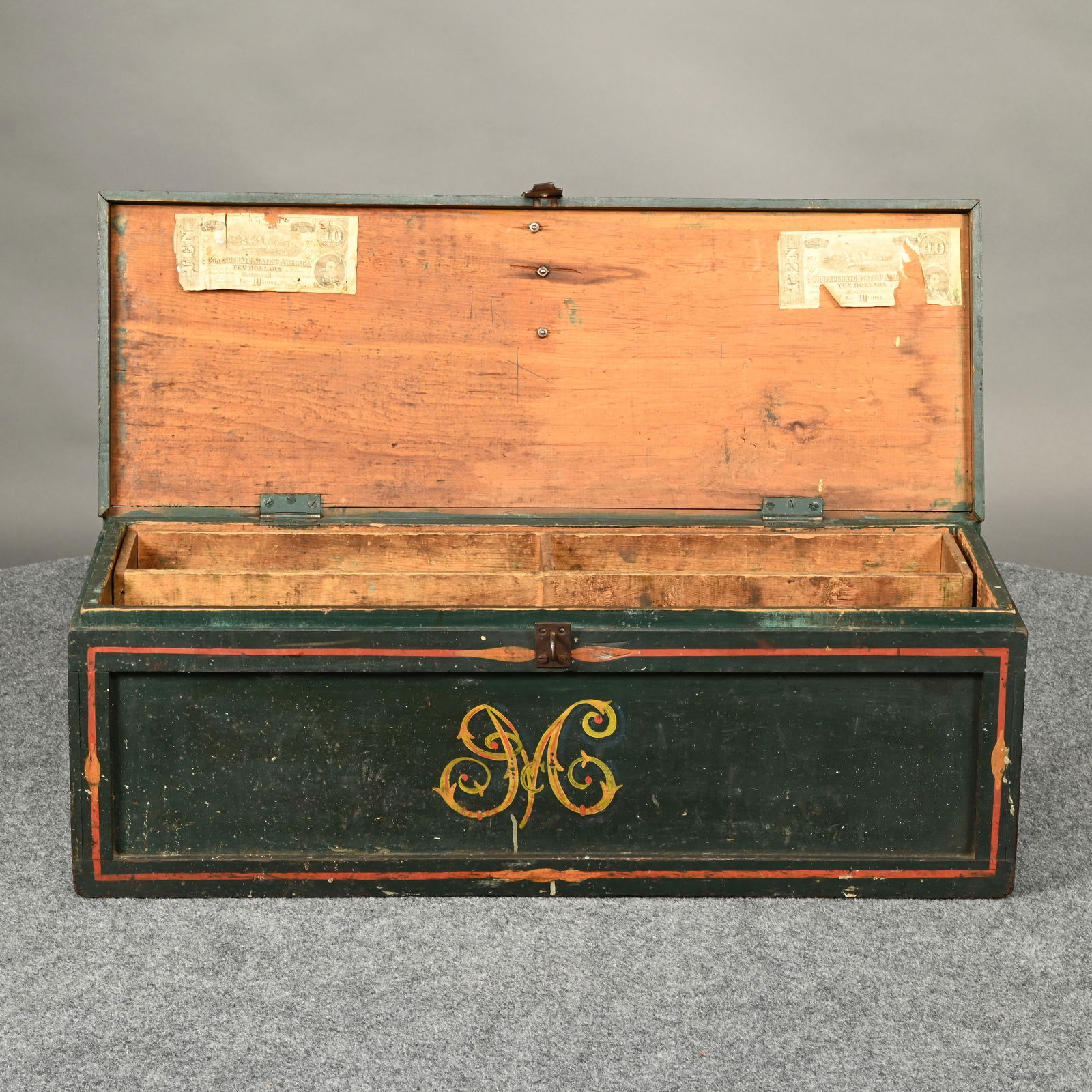 American Paint-Decorated Pine Storage Box - 6