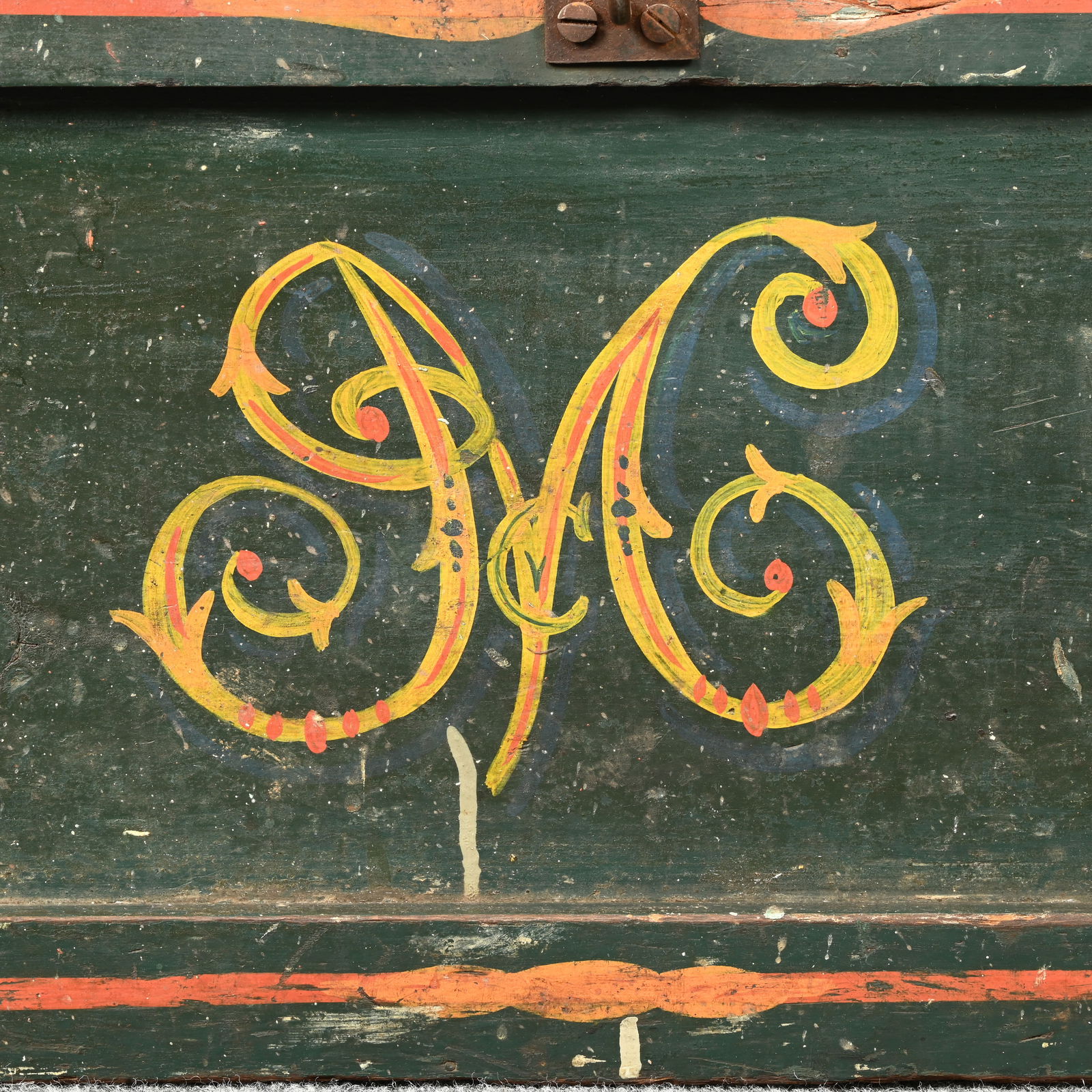 American Paint-Decorated Pine Storage Box - 7