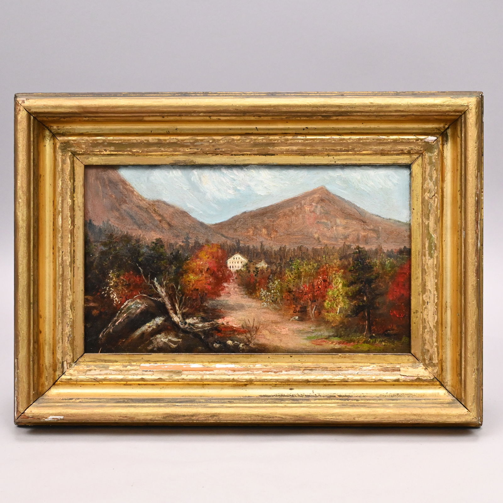 Autumn in the White Mountains: Autumn in the White Mountains (Late Nineteenth Century). Oil on canvas, (7 x 12 inches).Frame: H: 11.5 in., W: 16.5 in.