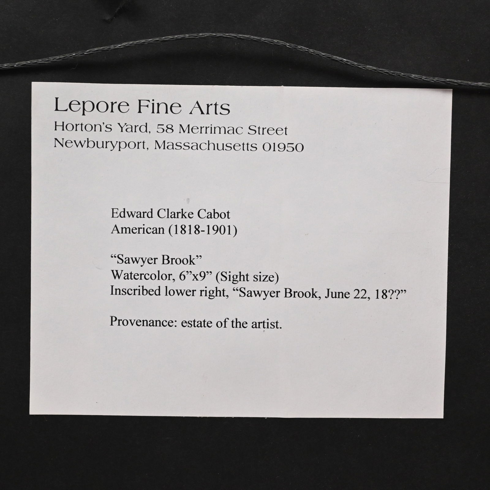 Edward Clarke Cabot - "Sawyer Brook" - 5