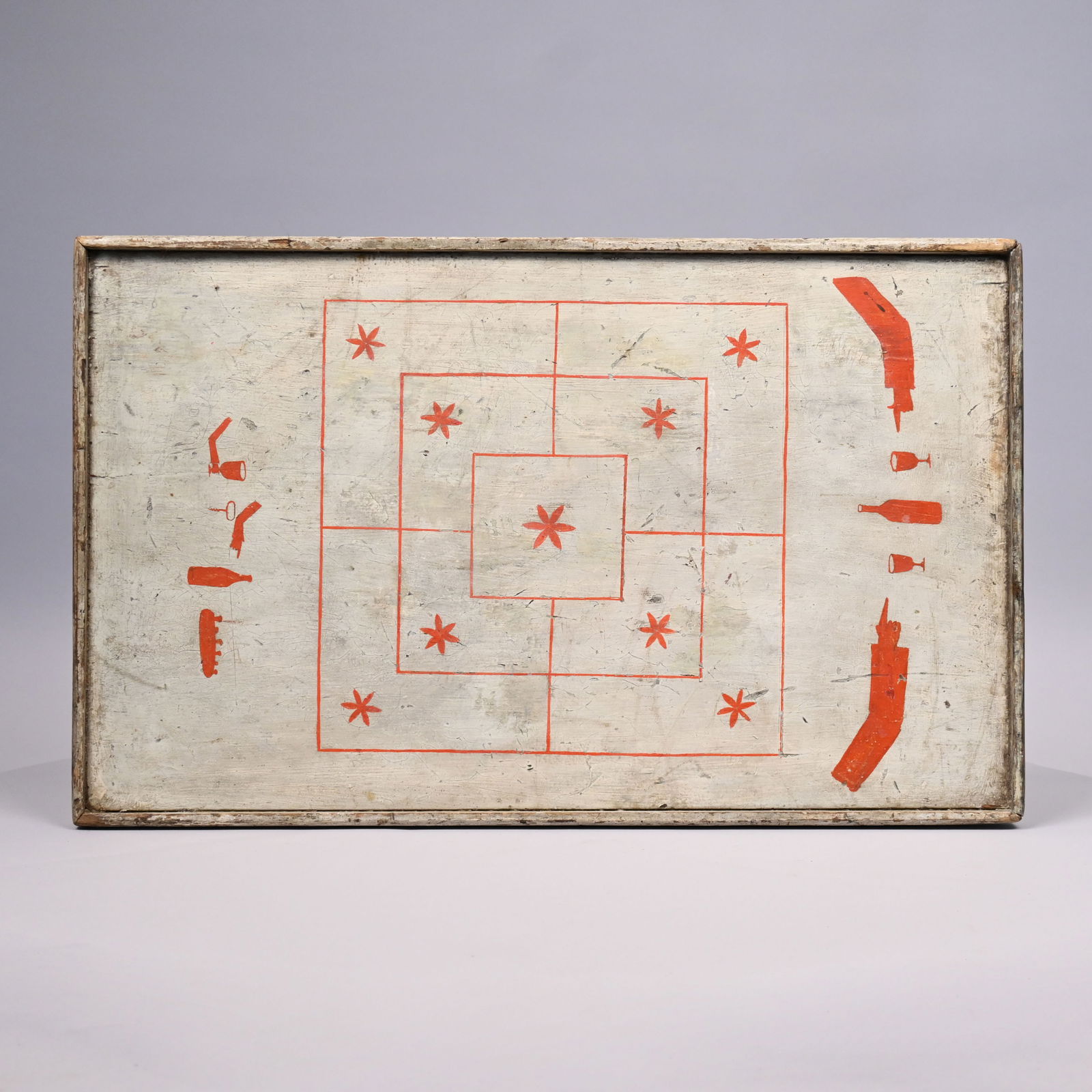 Folk Art Paint-Decorated Wooden Gameboard (1 of 2)