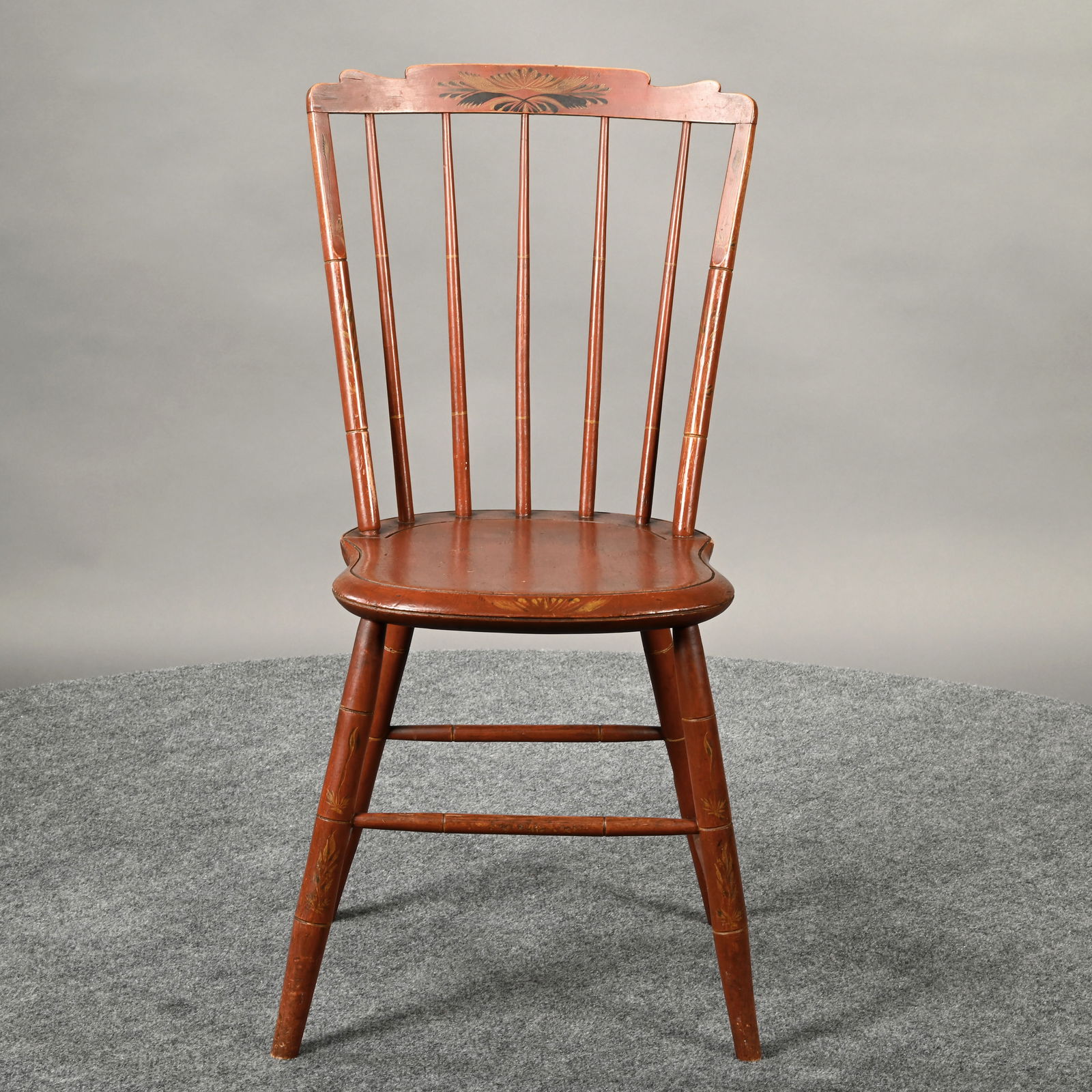 Pair New England Painted Step-Down Windsor Chairs - 2