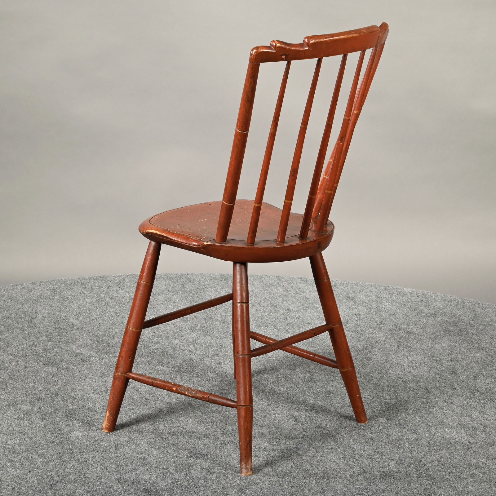 Pair New England Painted Step-Down Windsor Chairs - 6
