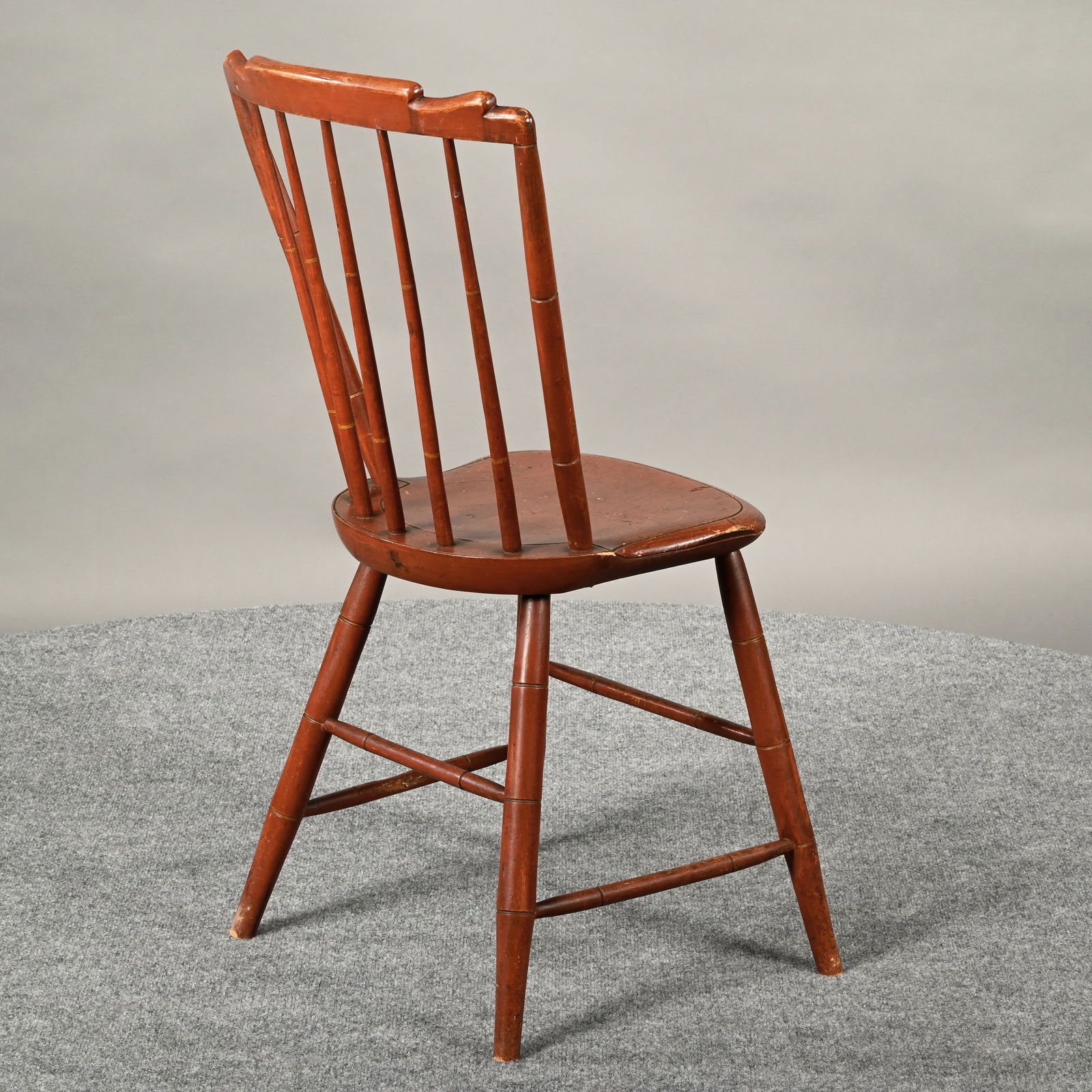 Pair New England Painted Step-Down Windsor Chairs - 7