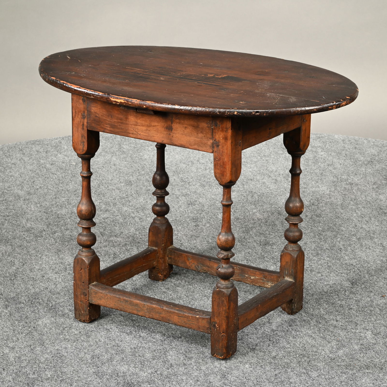 New England Pine and Maple Oval Tap Table - 3