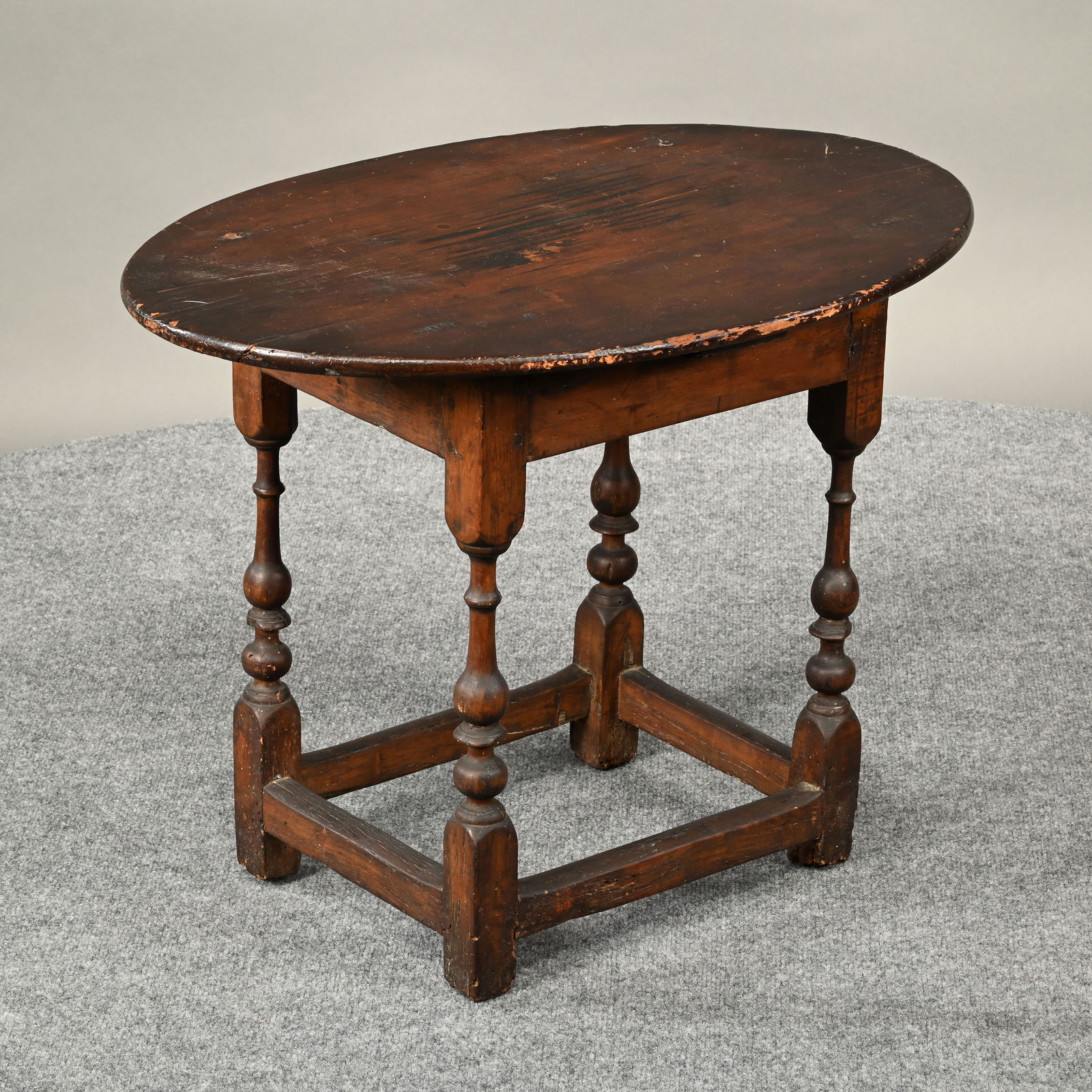 New England Pine and Maple Oval Tap Table - 5