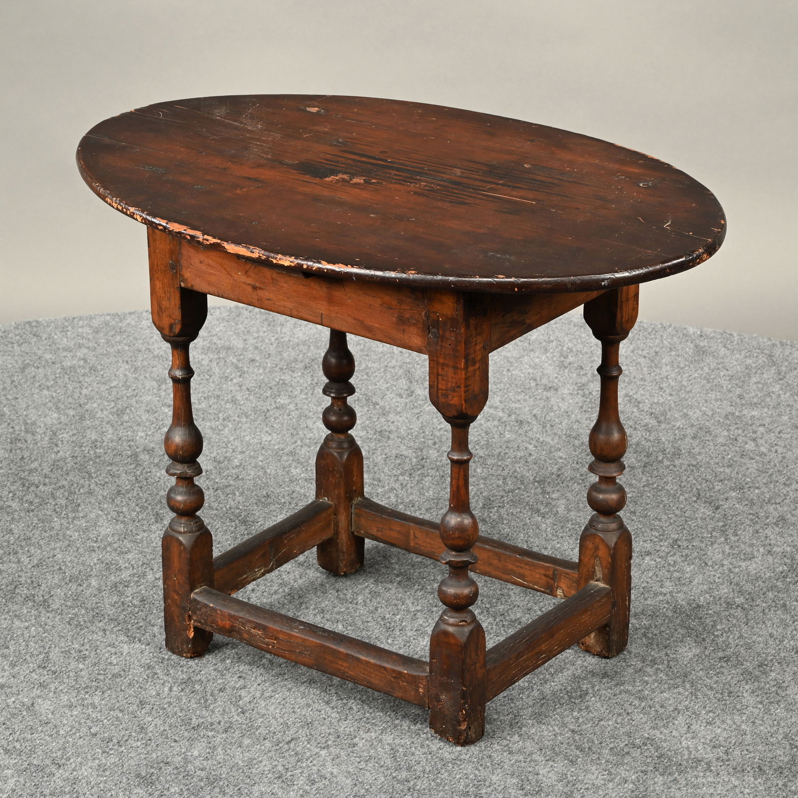 New England Pine and Maple Oval Tap Table - 7