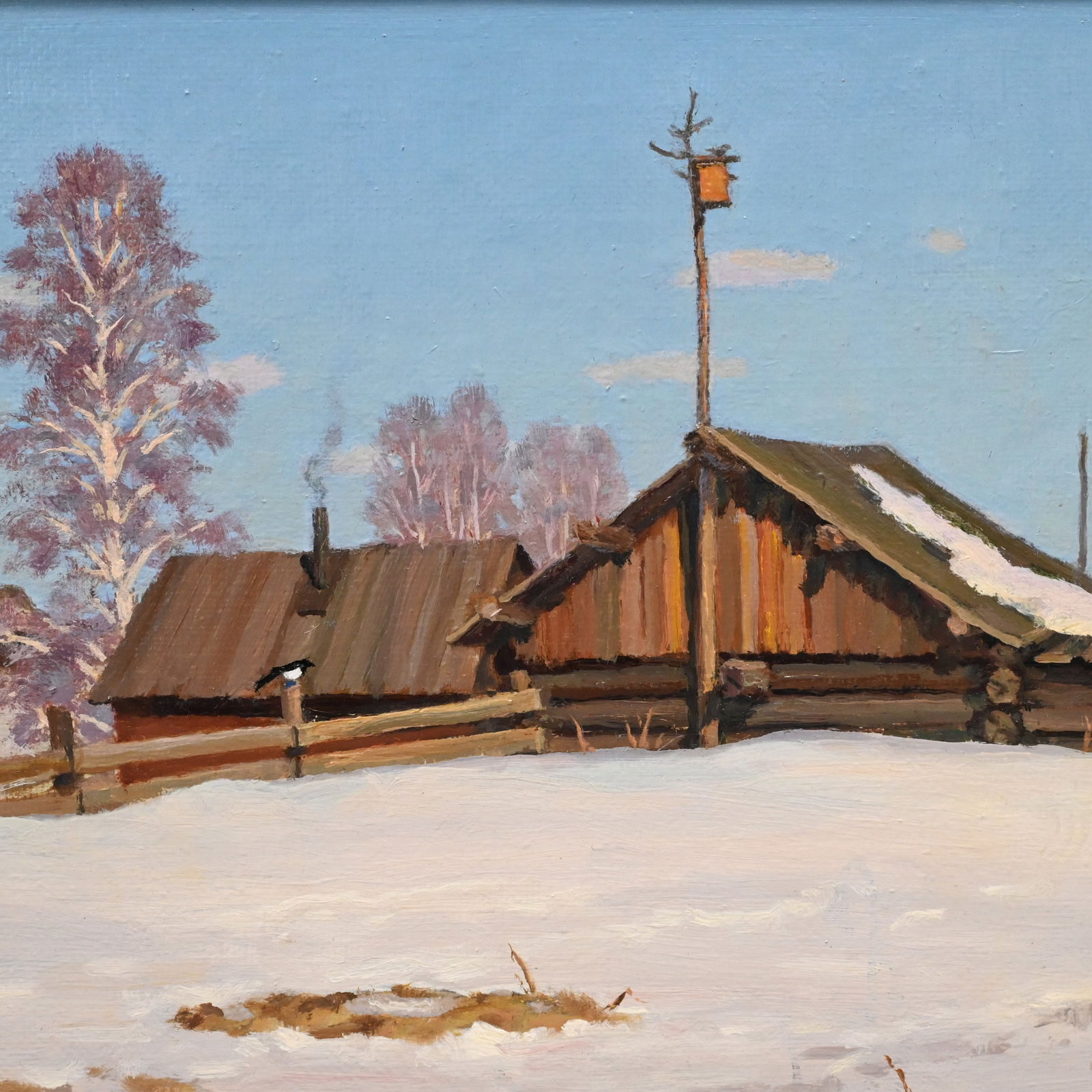 Russian Landscape with Rustic Cabins - 2