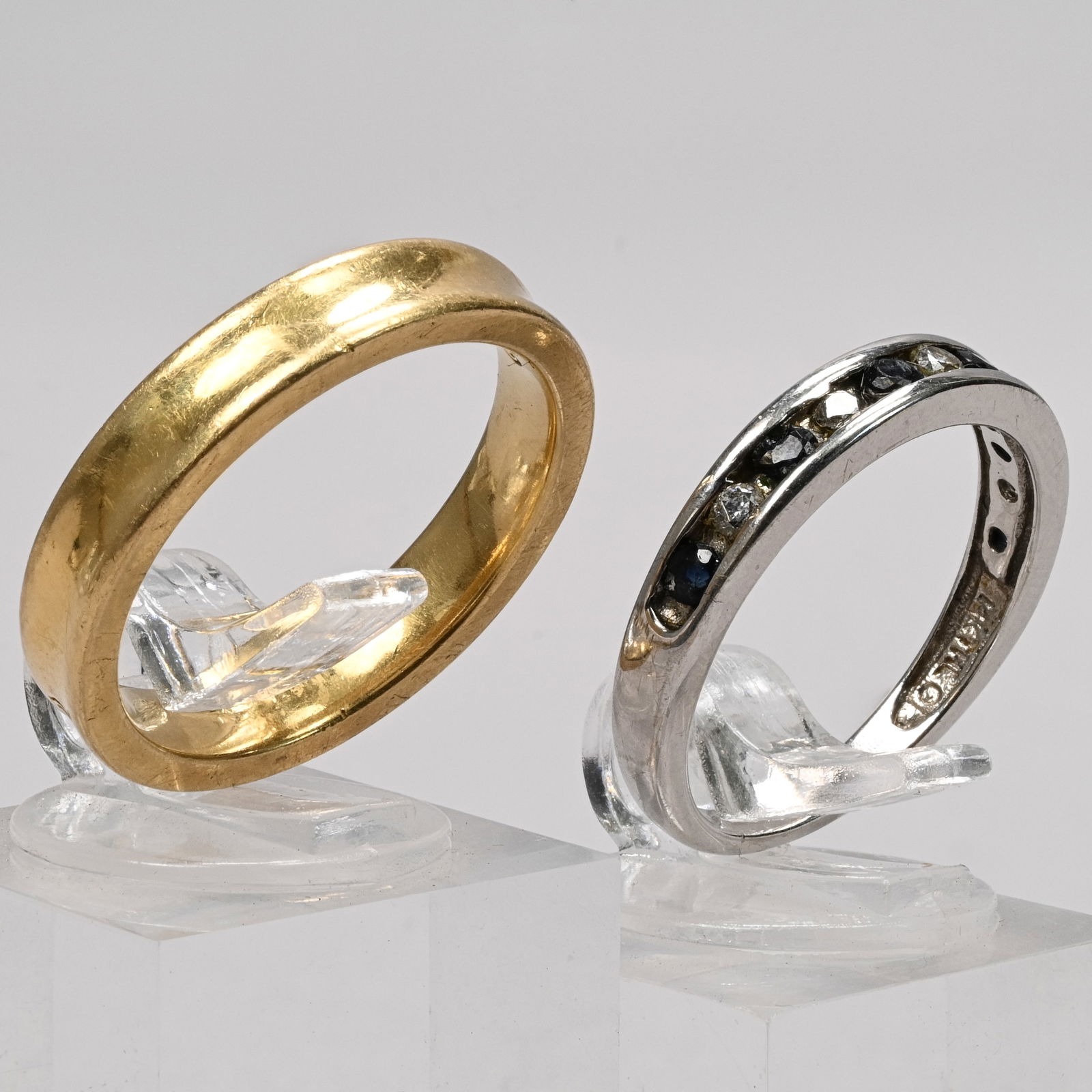 Tiffany 18k Gold Band& 14k Diamond & Sapphire Band (1 of 10)