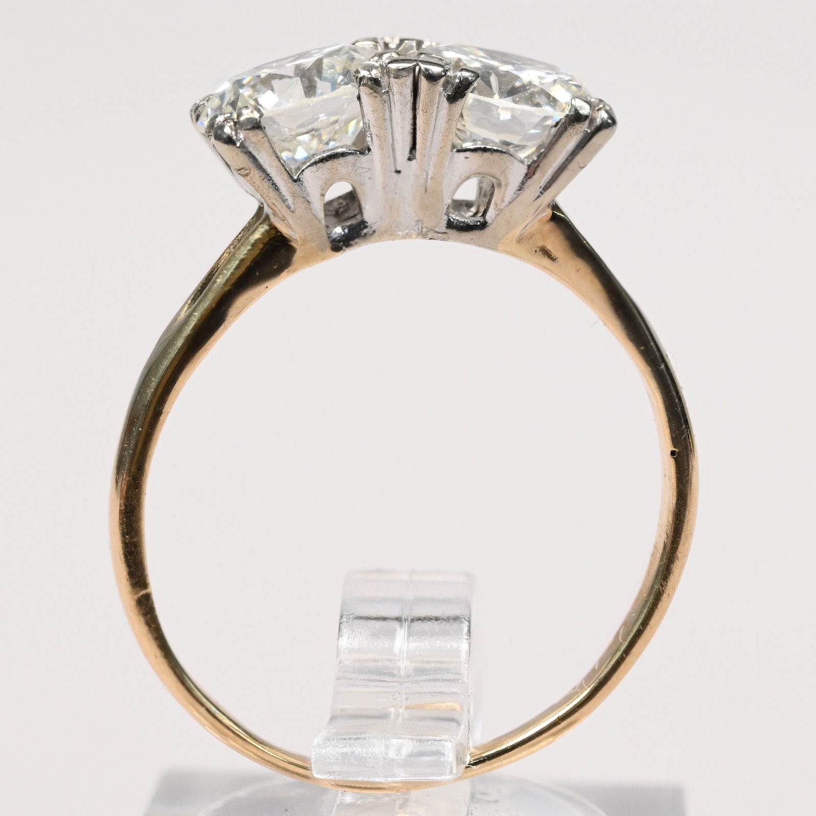 14k Gold Double Solitaire Diamond Ring - 2