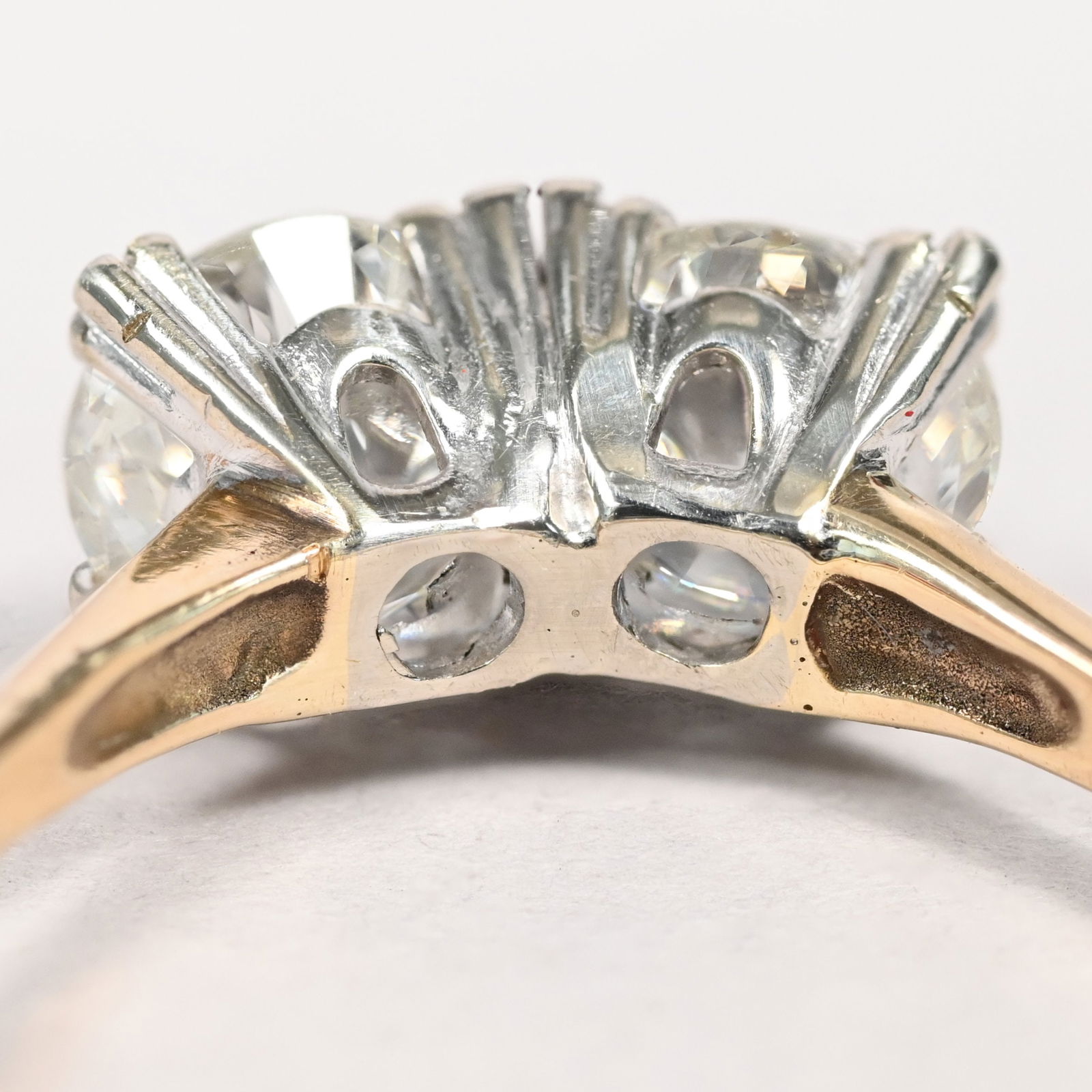 14k Gold Double Solitaire Diamond Ring - 4