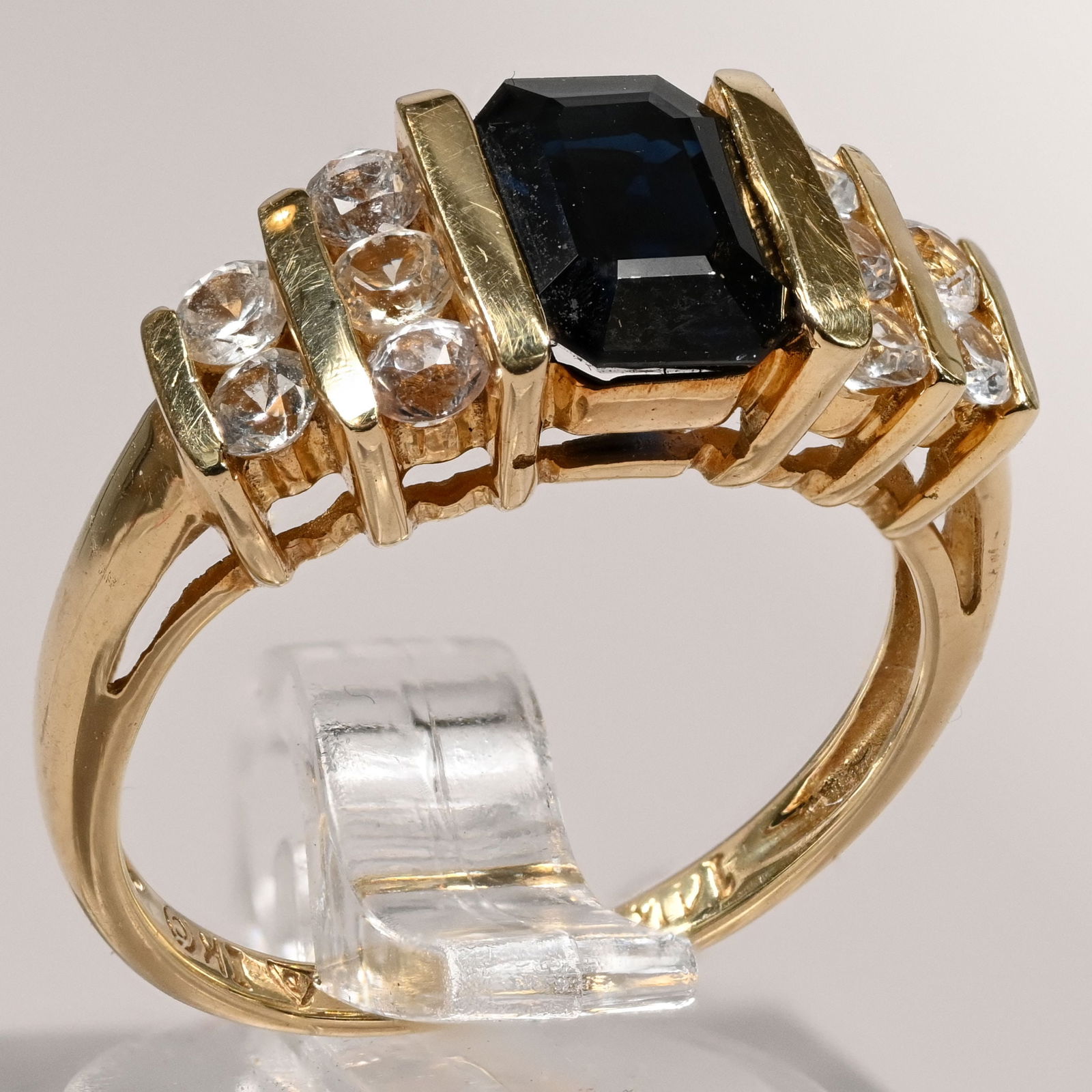 Ladies 14k Yellow Gold, Sapphire and Diamond Ring (1 of 6)
